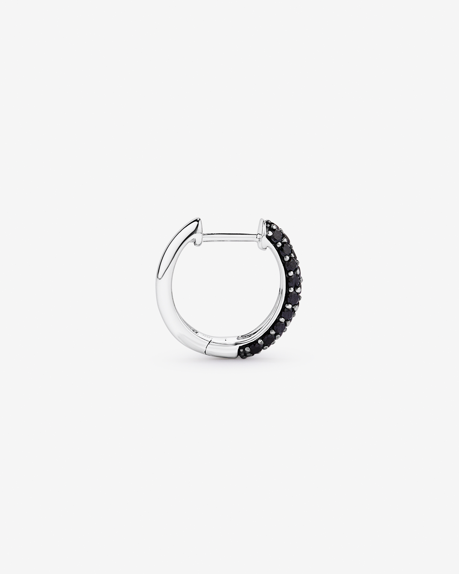 0.34 Carat TW Black Diamond Huggie Earring in Sterling Silver