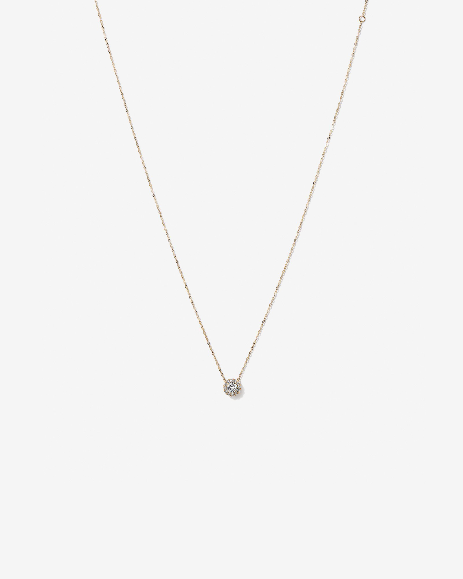 Pendentif halo en diamant ronde TW de 0,50 carat cultivé en laboratoire en or jaune 10 carats