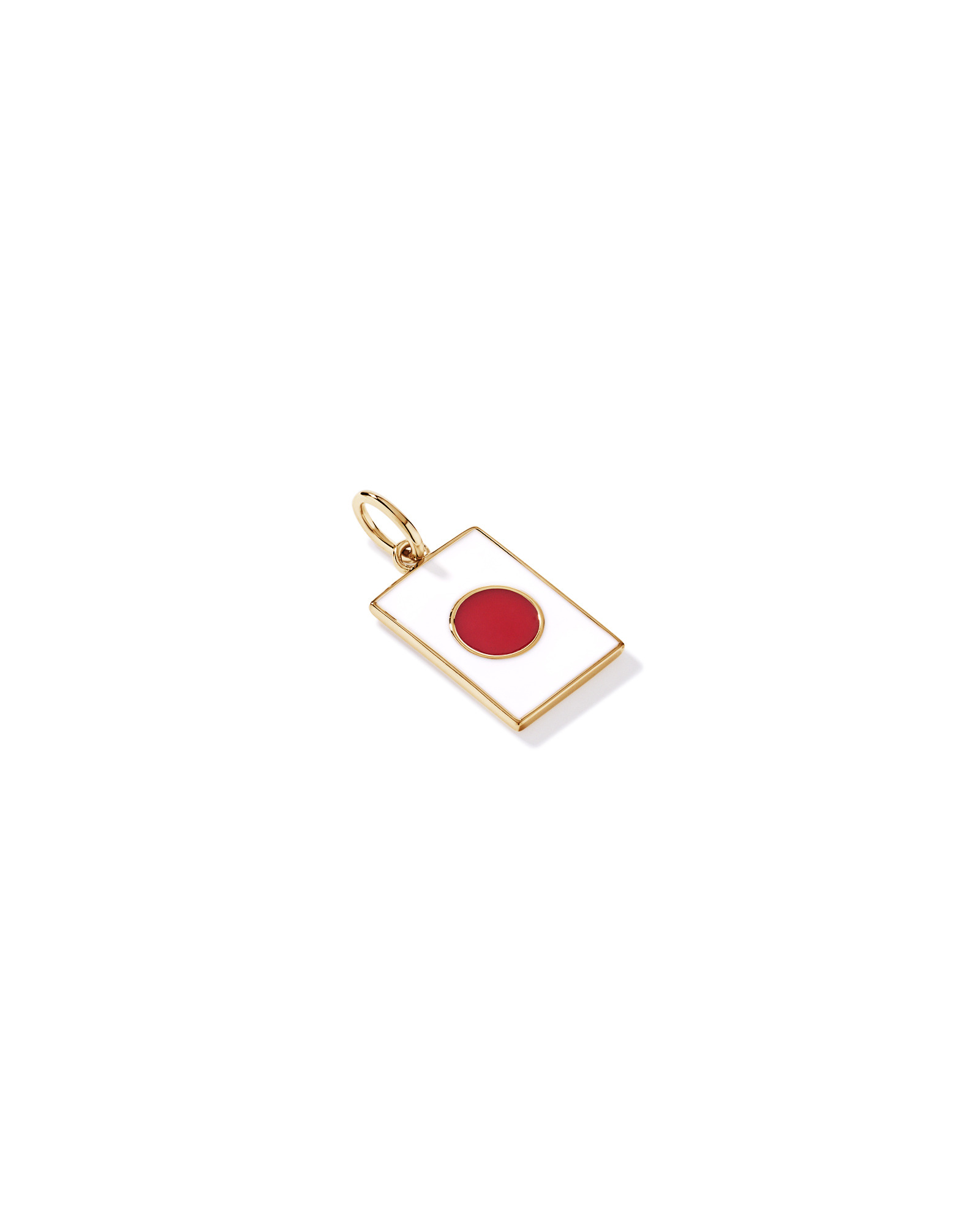Japan Flag Pendant in 18Kt Vermeil