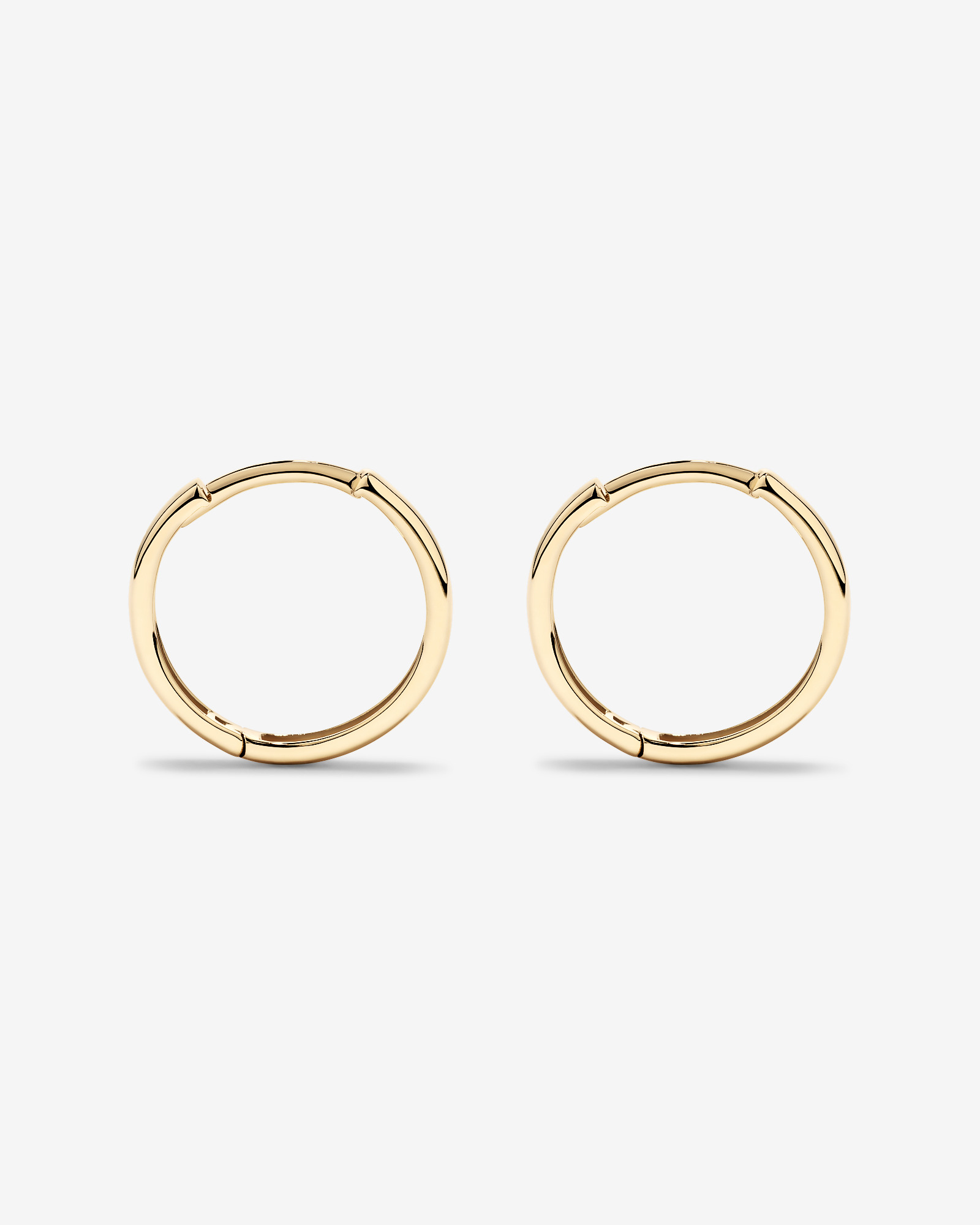13.5mm Large Polished Huggie Earrings in 10kt Yellow Gold