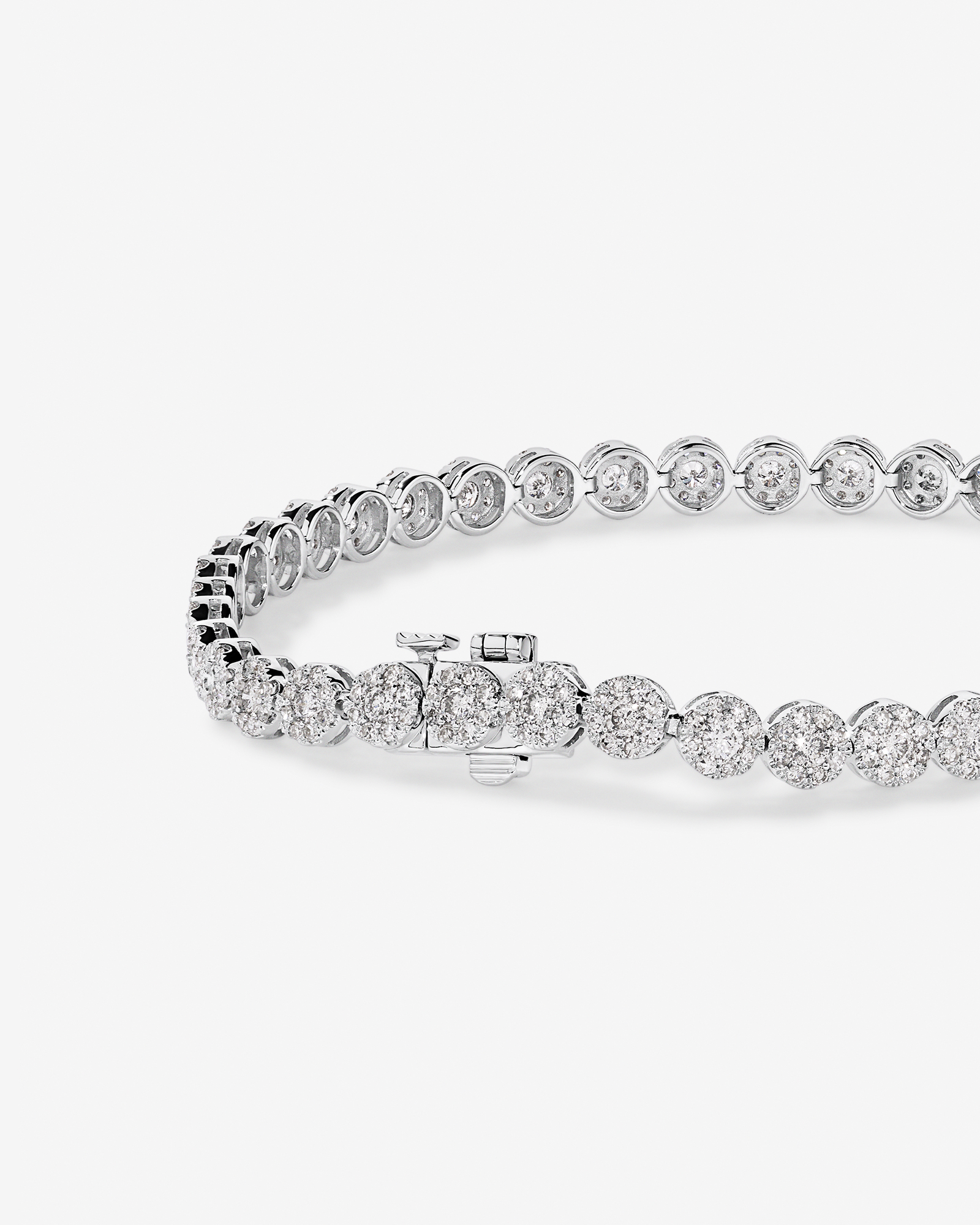 Bubble Tennis Bracelet with 3.03 Carat TW of Diamonds in 14kt White Gold