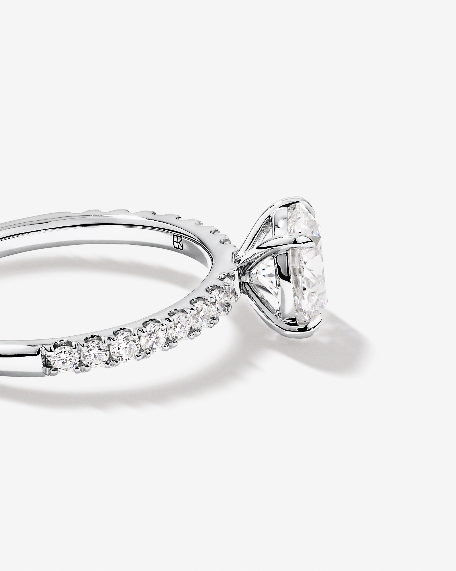 1.81 Carat TW Round Brilliant Lab-Grown Diamond Side Accent Engagement Ring 14kt White Gold