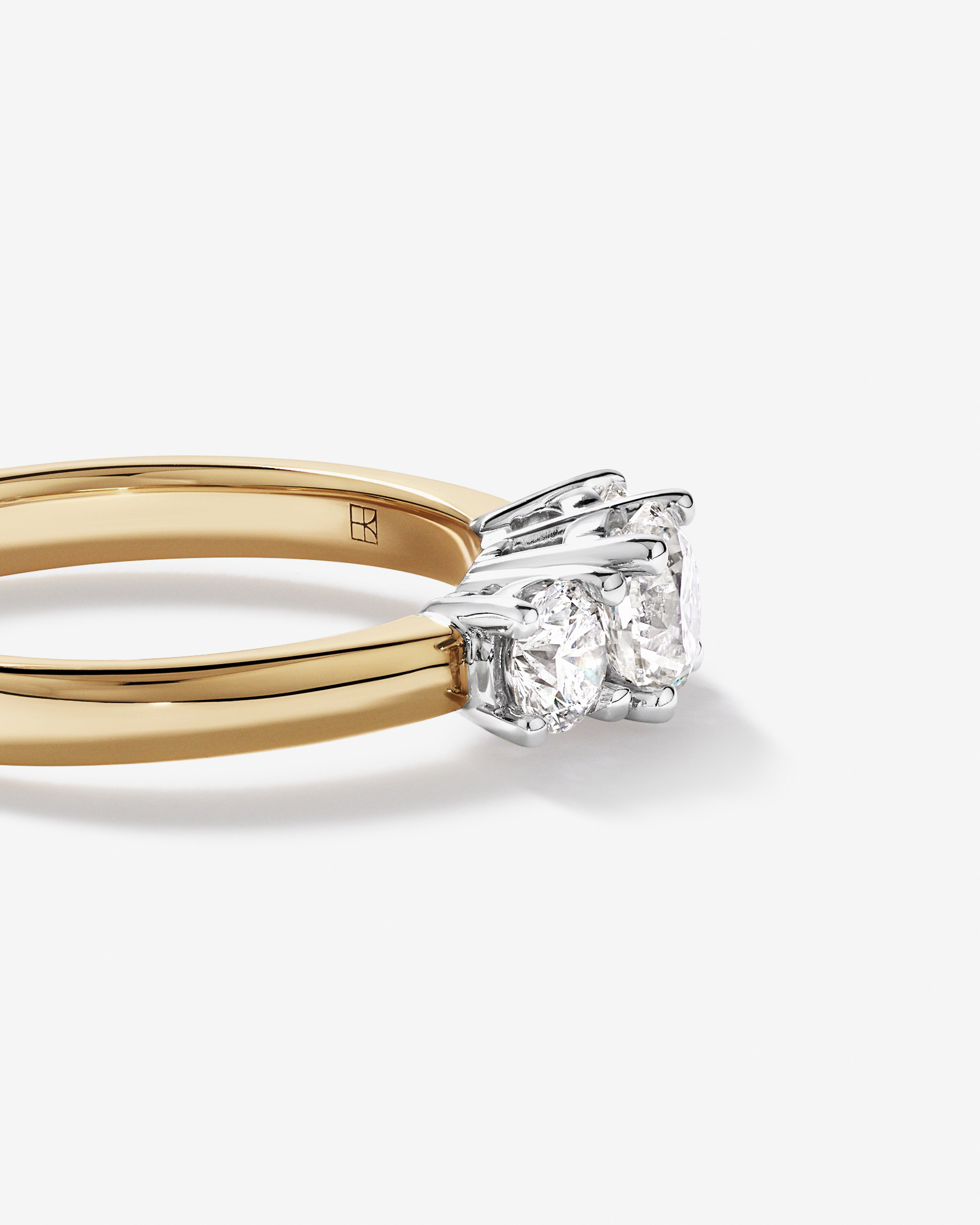 1.00 Carat TW 3 Stone Signature 101 Diamond Ring in 14kt Yellow and White Gold