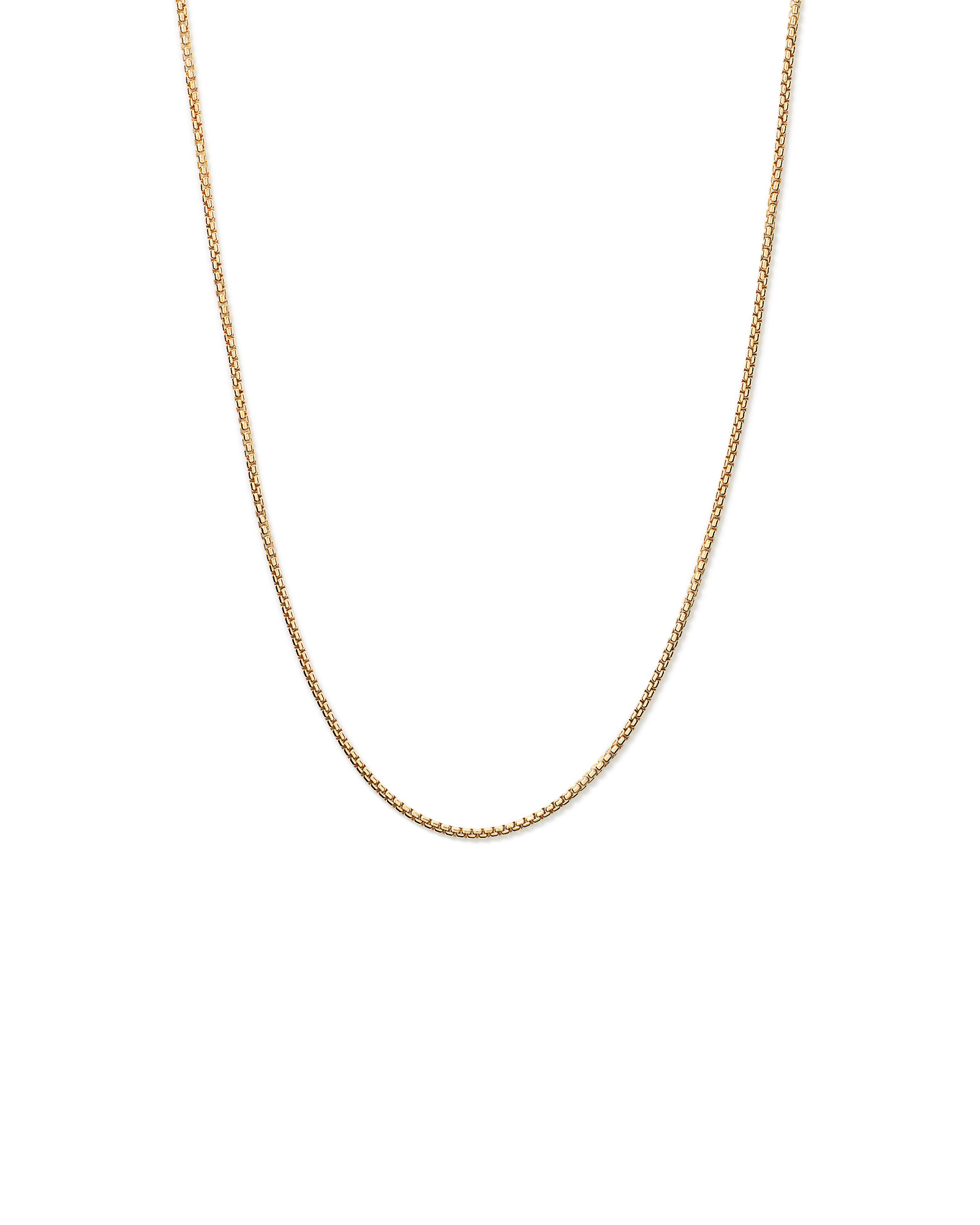 60cm (24") 2.5mm Wide Round Box Chain in 18kt Gold Vermeil