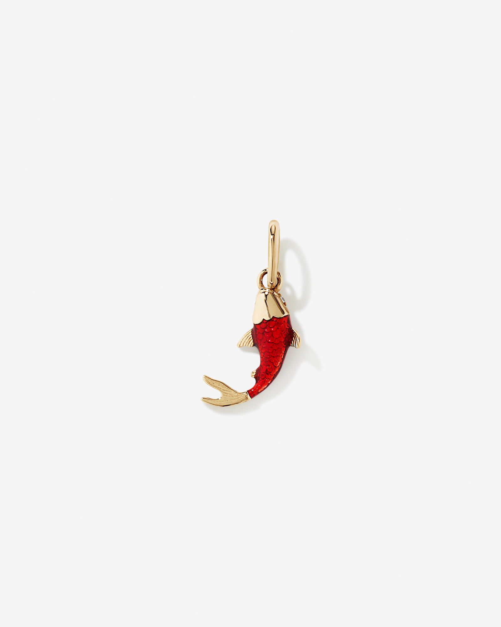 Koi Fish Pendant with Cubic Zirconia in 10kt Gold