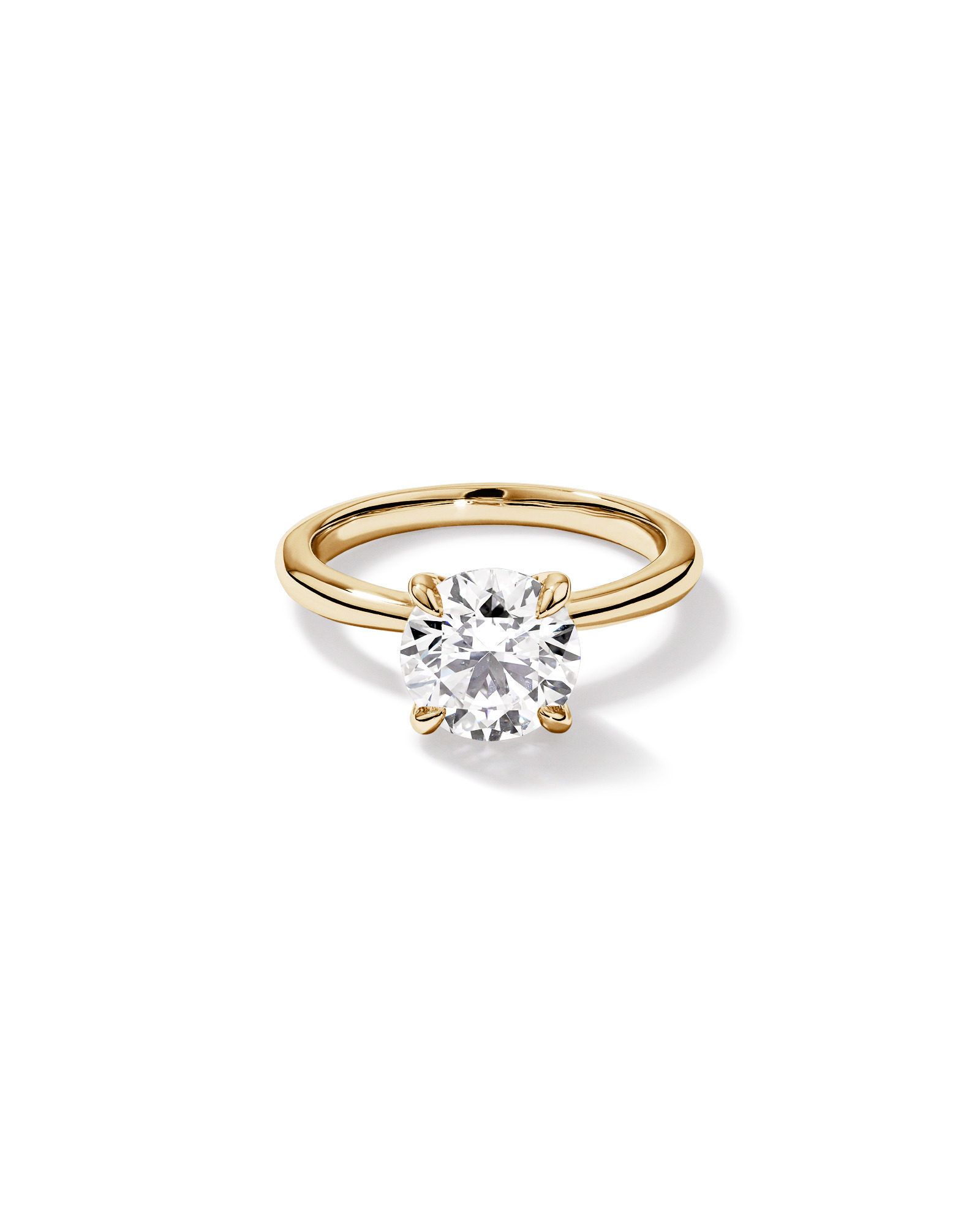 2.25 Carat Round Brilliant Laboratory-Grown Diamond Solitaire Ring 14kt Yellow Gold