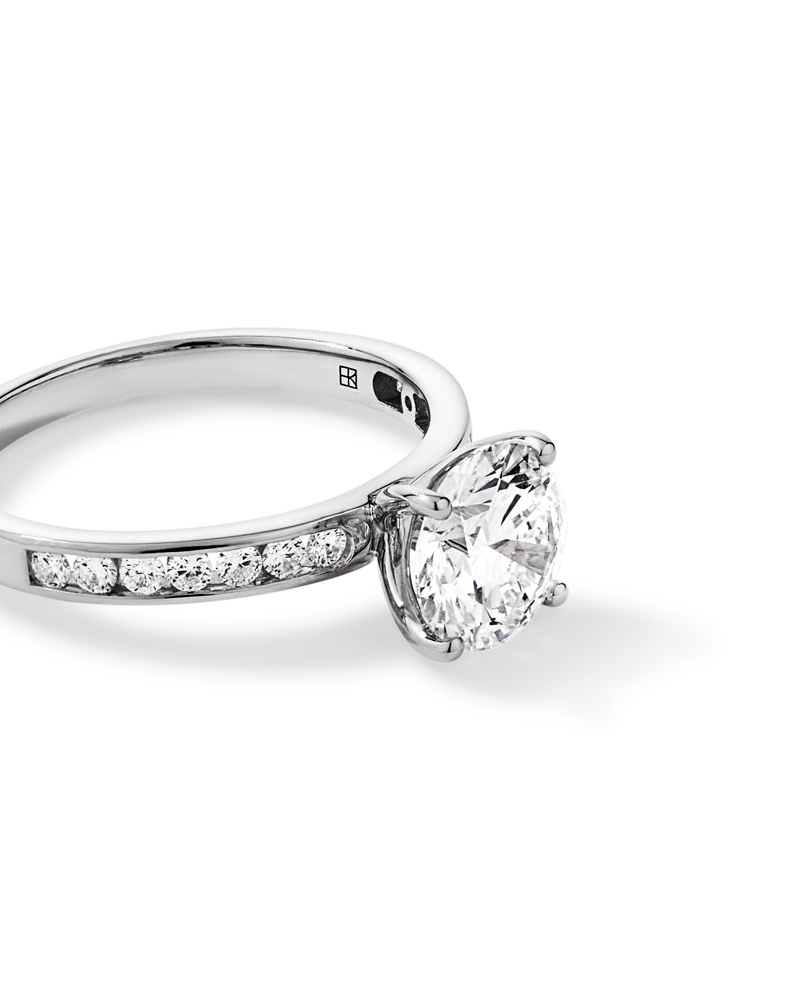 2.00 Carat TW Round Brilliant Laboratory-Grown Diamond Engagement Ring with Channel Set Side Accent Diamonds 14kt Gold