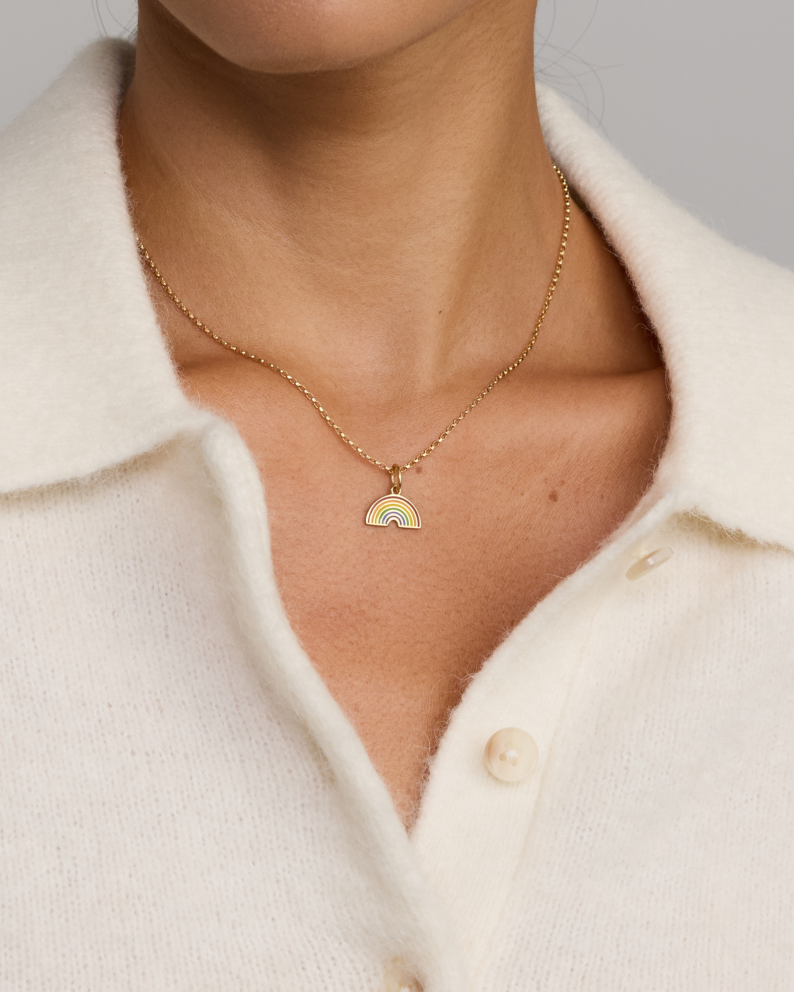 Rainbow Pendant in 18Kt Vermeil with Enamel