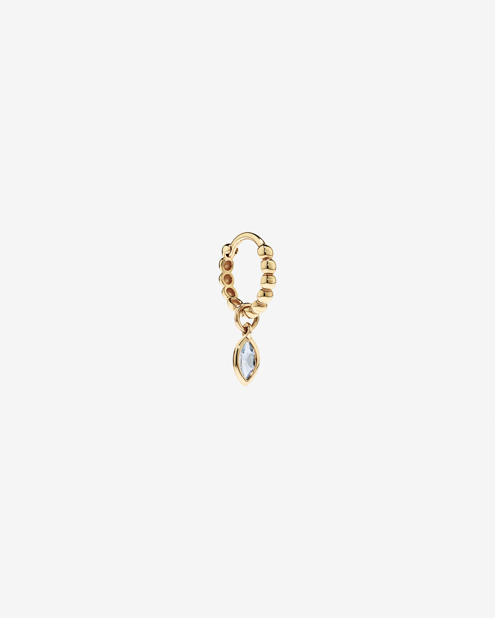 Sky Blue Topaz Single Earring Charm in 10kt Yellow Gold