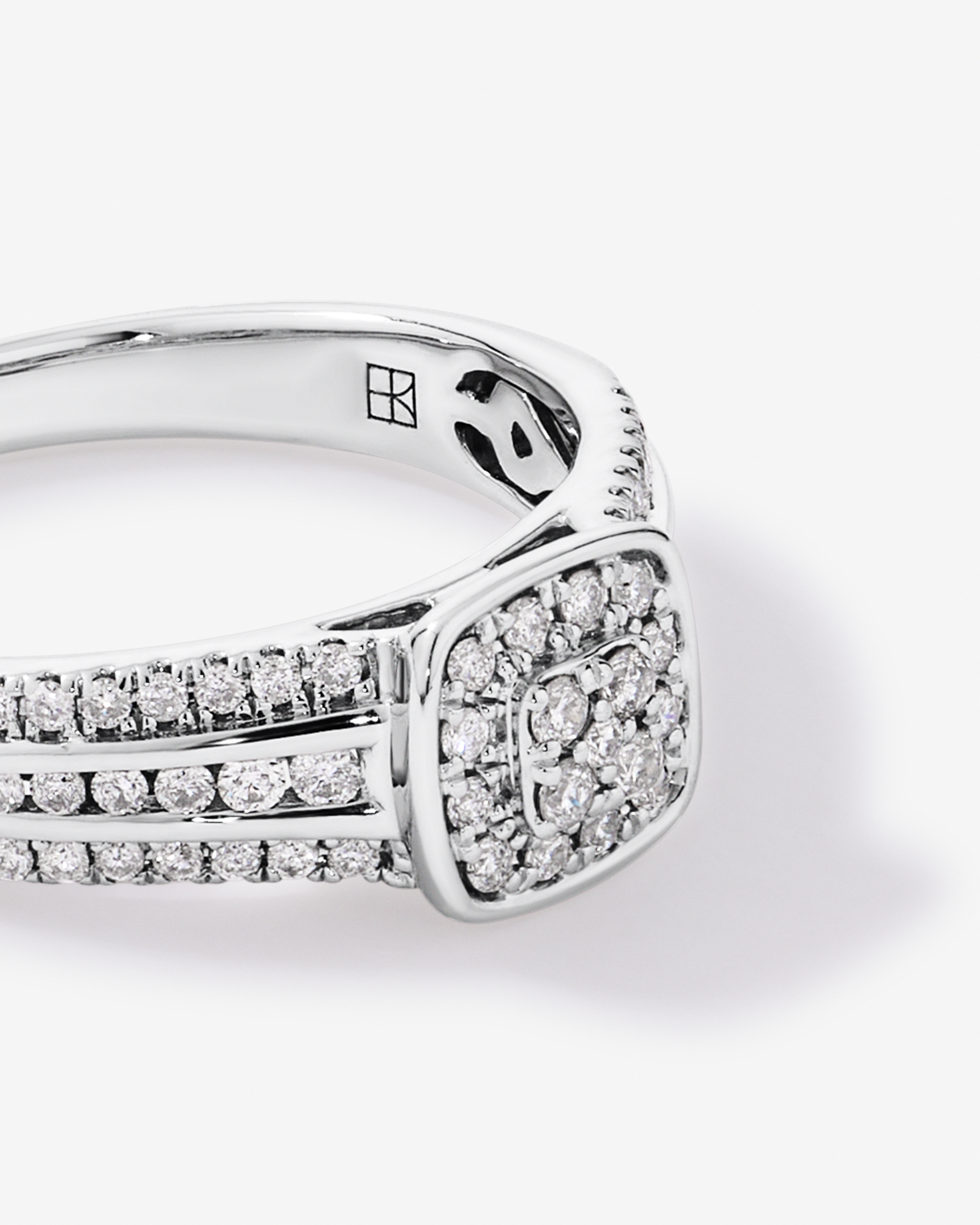 0.35 Carat TW Cushion-Shaped Diamond Cluster Ring in Sterling Silver