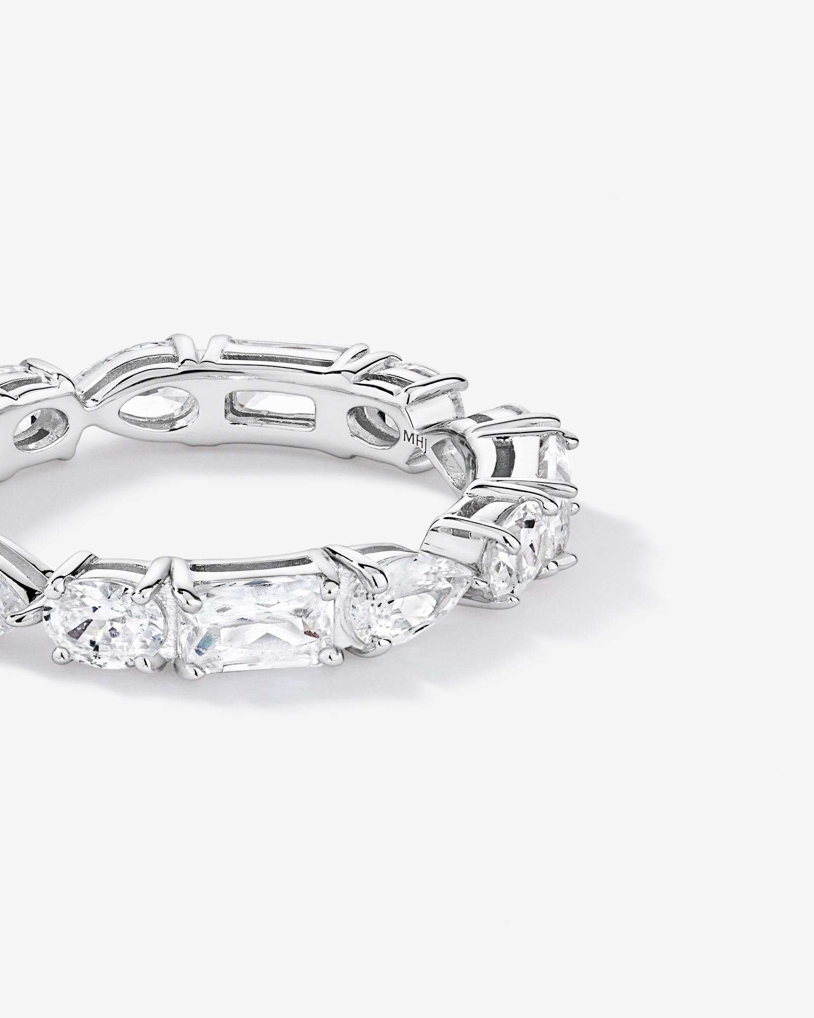 Multi-Stone Cubic Zirconia Eternity Ring in Sterling Silver