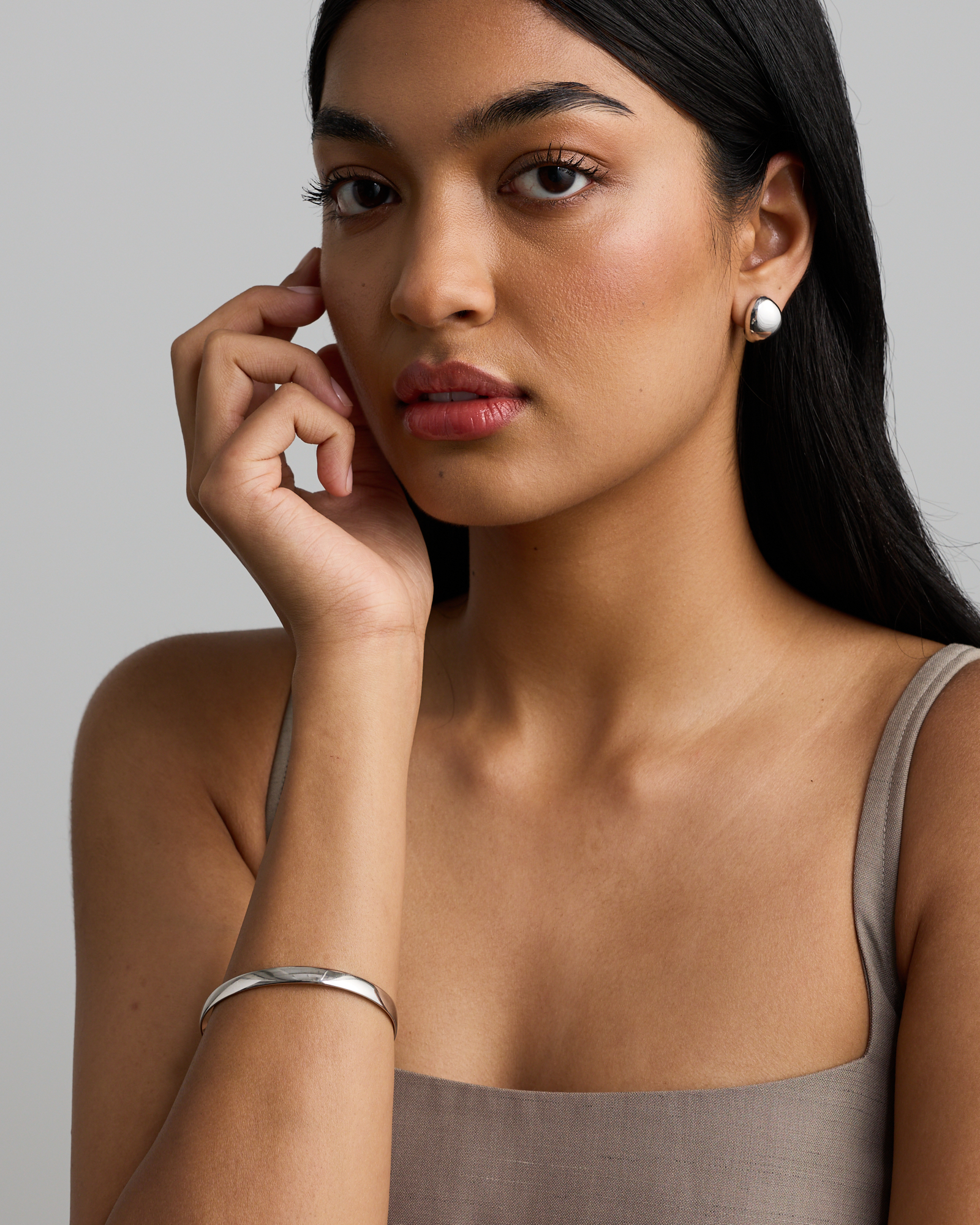 65mm Solid Oval Bold Bangle in Sterling Silver