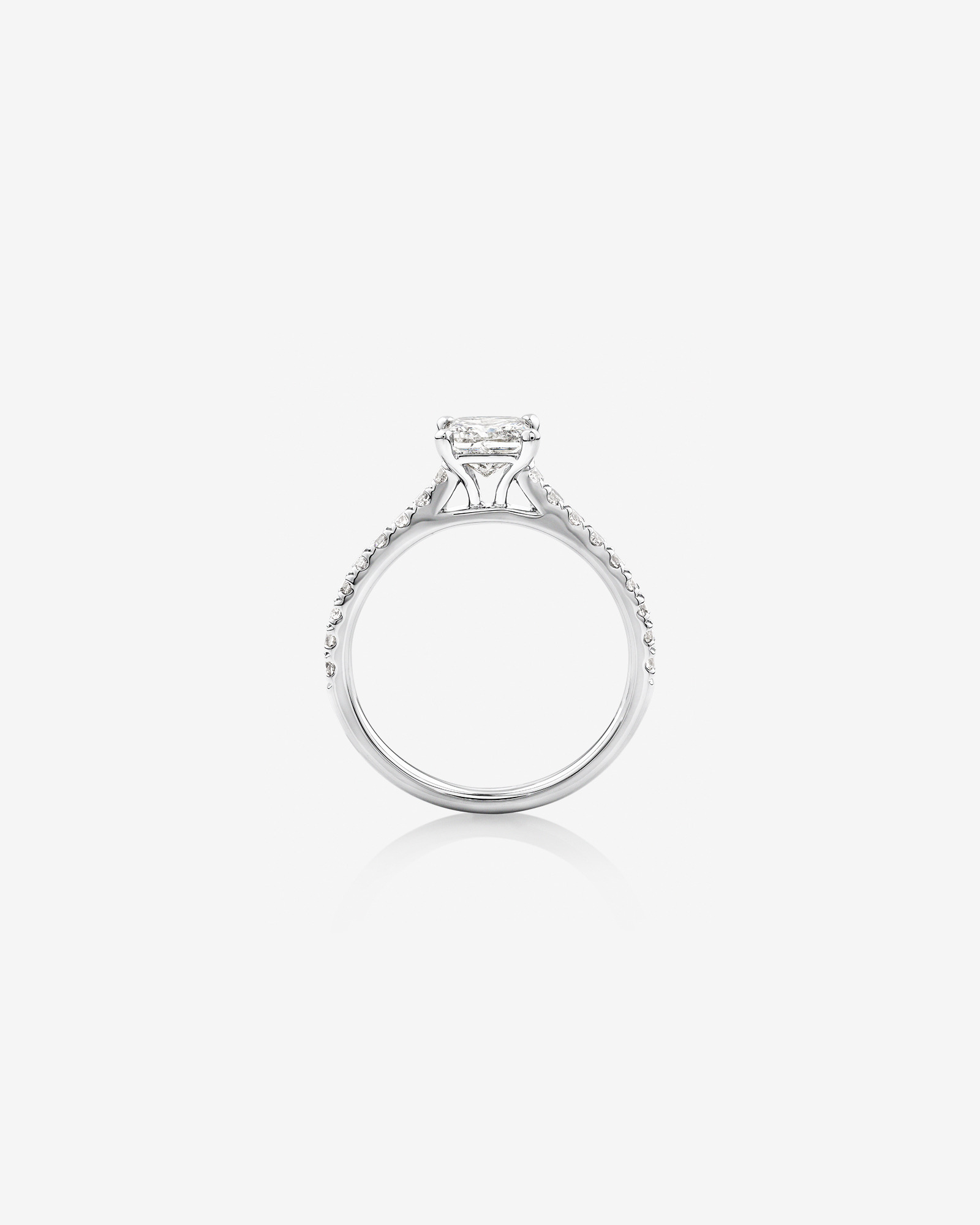Bague de fiançailles en or blanc 14 K avec diamants totalisant 1,25 ct