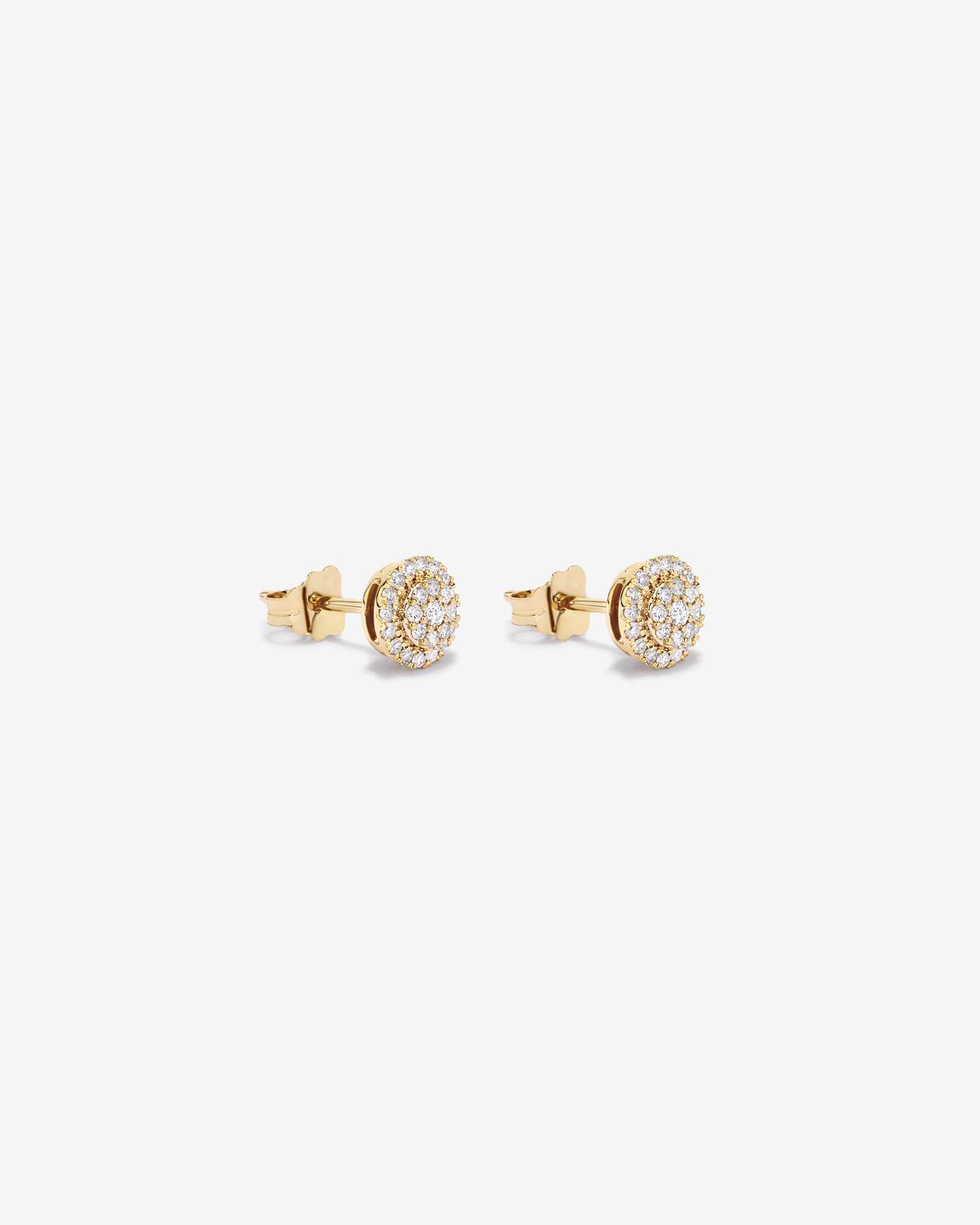 0.25 Carat TW Diamond Round Cluster Stud Earrings in 10kt Yellow Gold