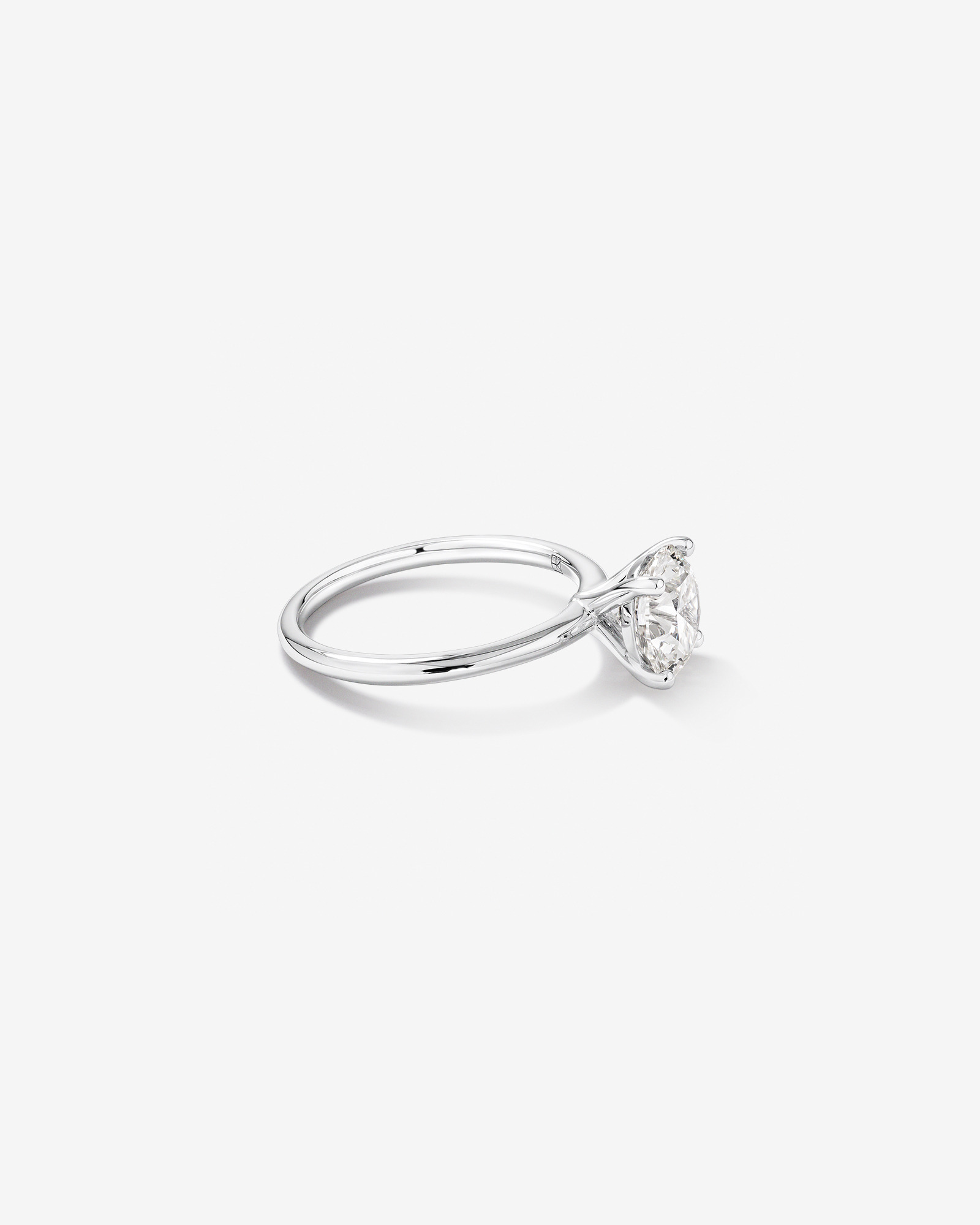 Bague De Fiançailles Solitaire En Diamant Laboratoire Rond Brillant 2 Carats Poids Total Or Blanc 14