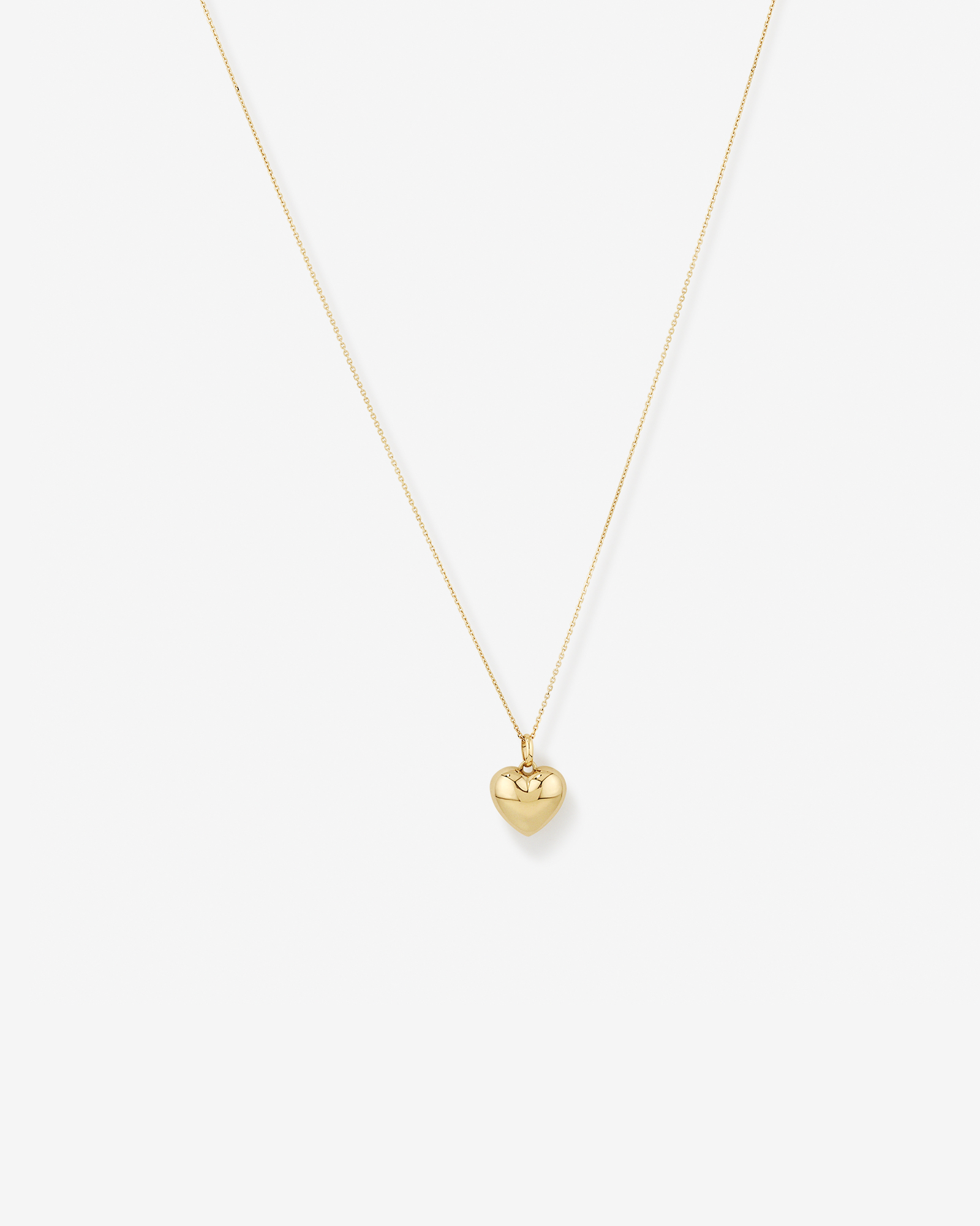 Puff Heart Pendant in 10kt Yellow Gold