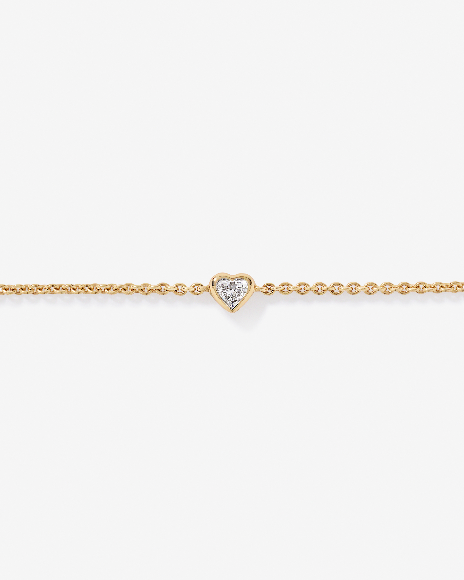 Bracelet en forme de cœur en diamant cultivé en laboratoire de 0,13 carat TW en or jaune 10 carats