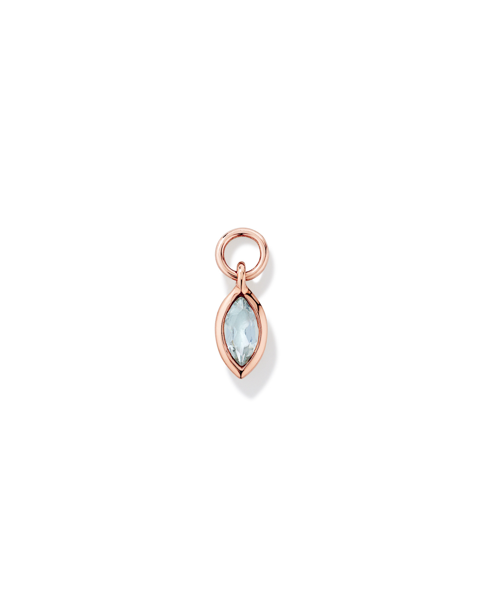 Pendentif pour boucle d'oreille unique en topaze bleu ciel et or rose 10 carats