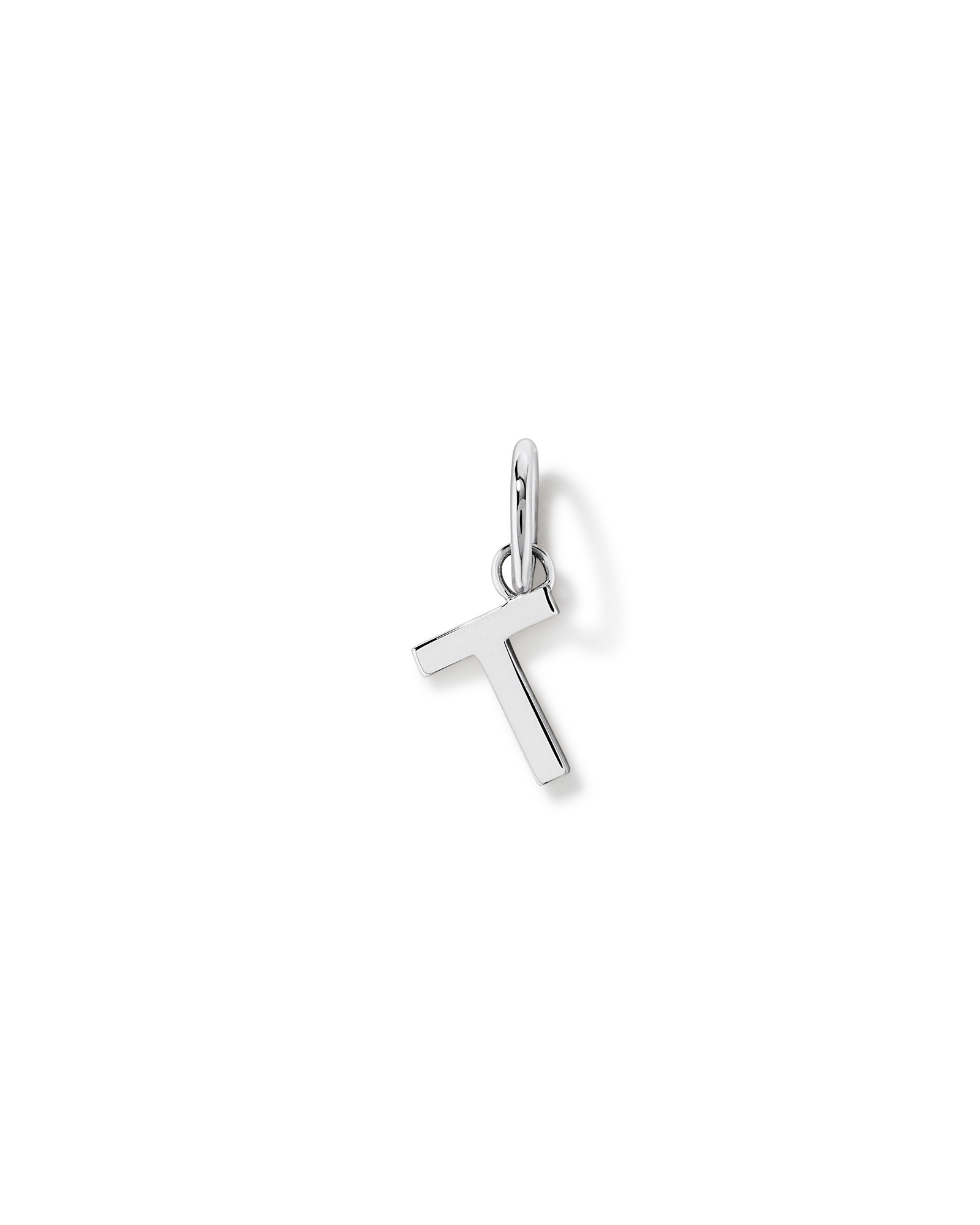 Letter T Initial Pendant in Sterling Silver