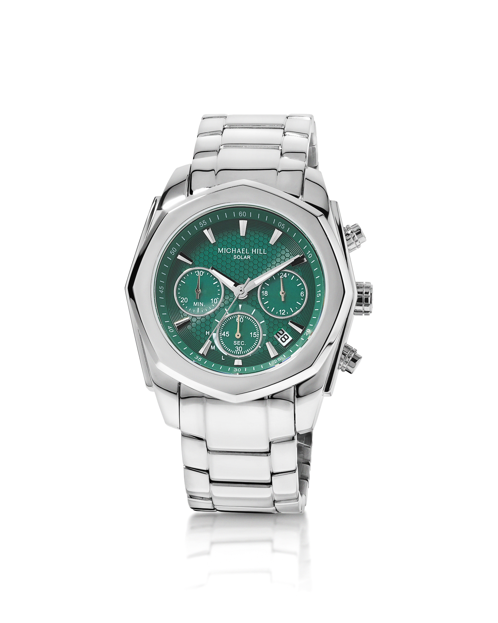 Men's Solar Chronograph Watch in Stainless Steel