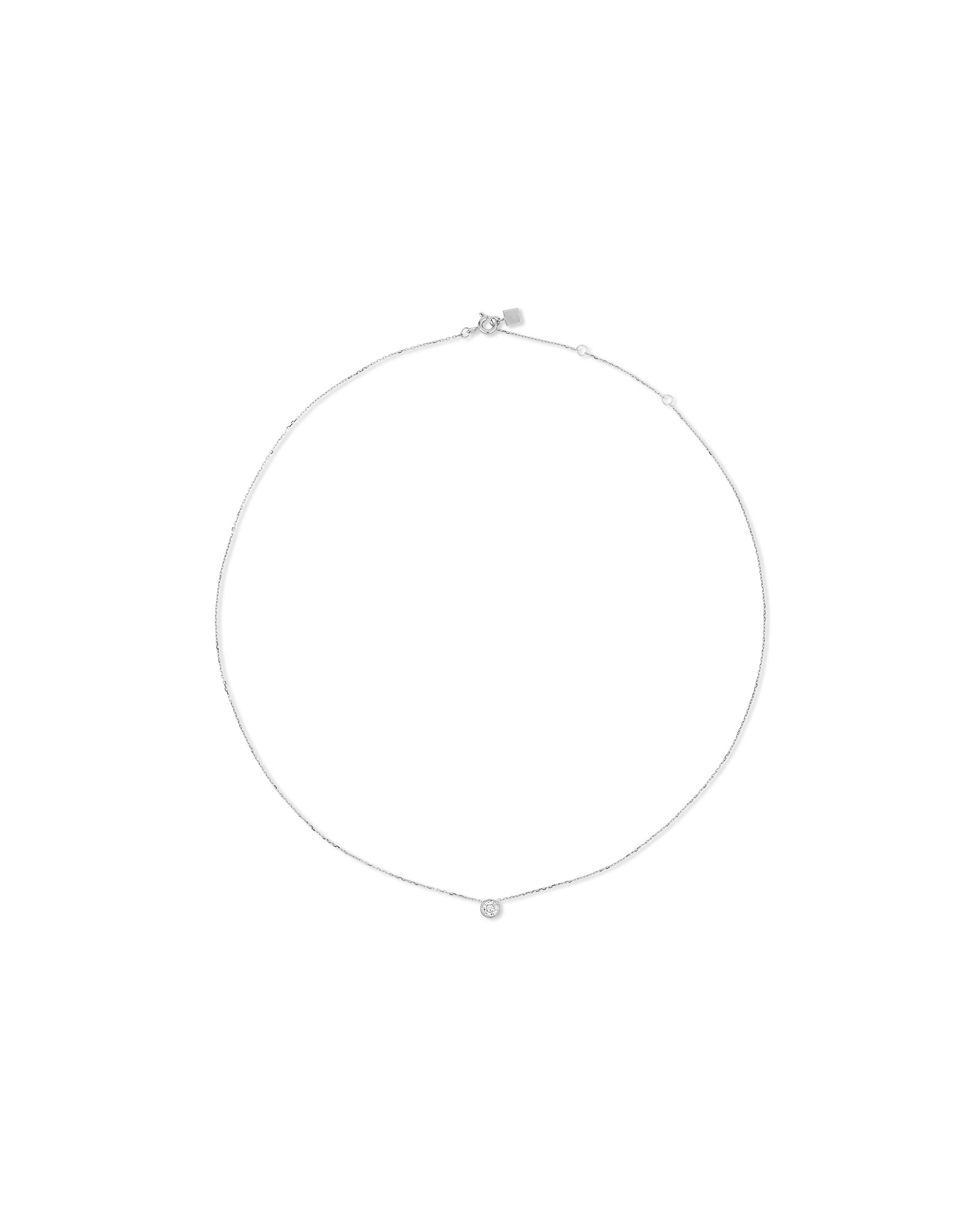 0.25 Carat TW Round Brilliant Diamond Bezel Set Pendant in 18kt White Gold