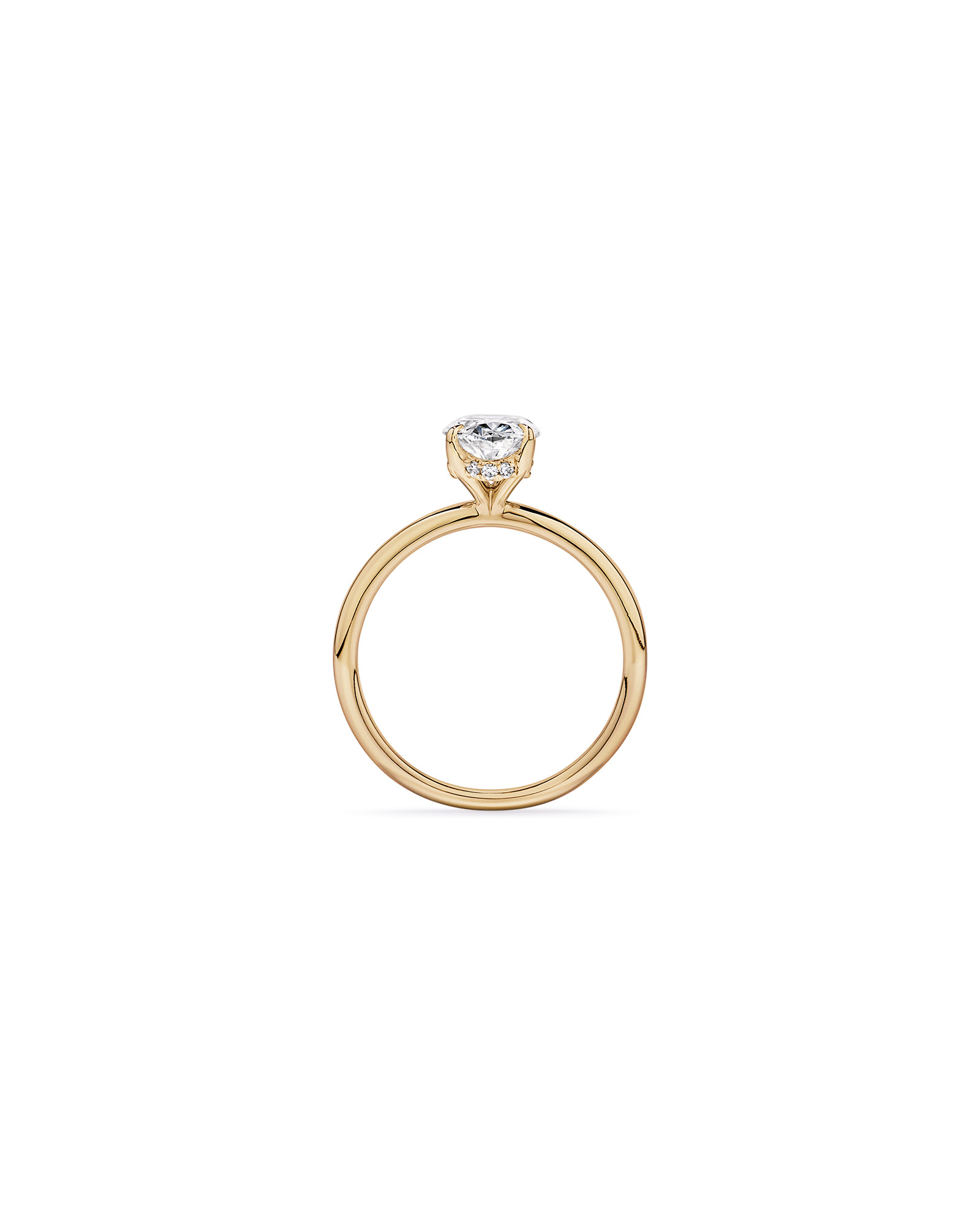 1.57TW Oval Laboratory-Grown Diamond Solitaire Ring 14kt Yellow Gold