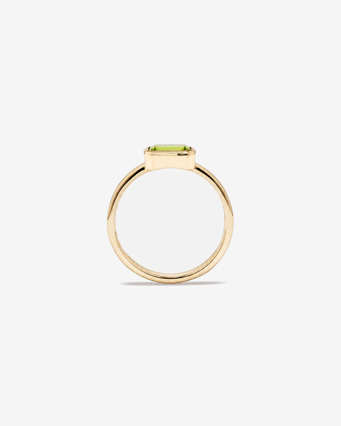 Peridot Bezel Ring 10kt Yellow Gold