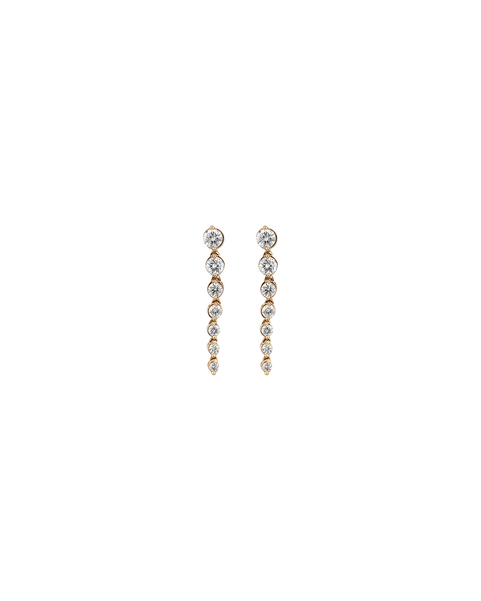 0,50 carat TW Boucles d'oreilles pendantes graduées en diamant en or jaune 18kt