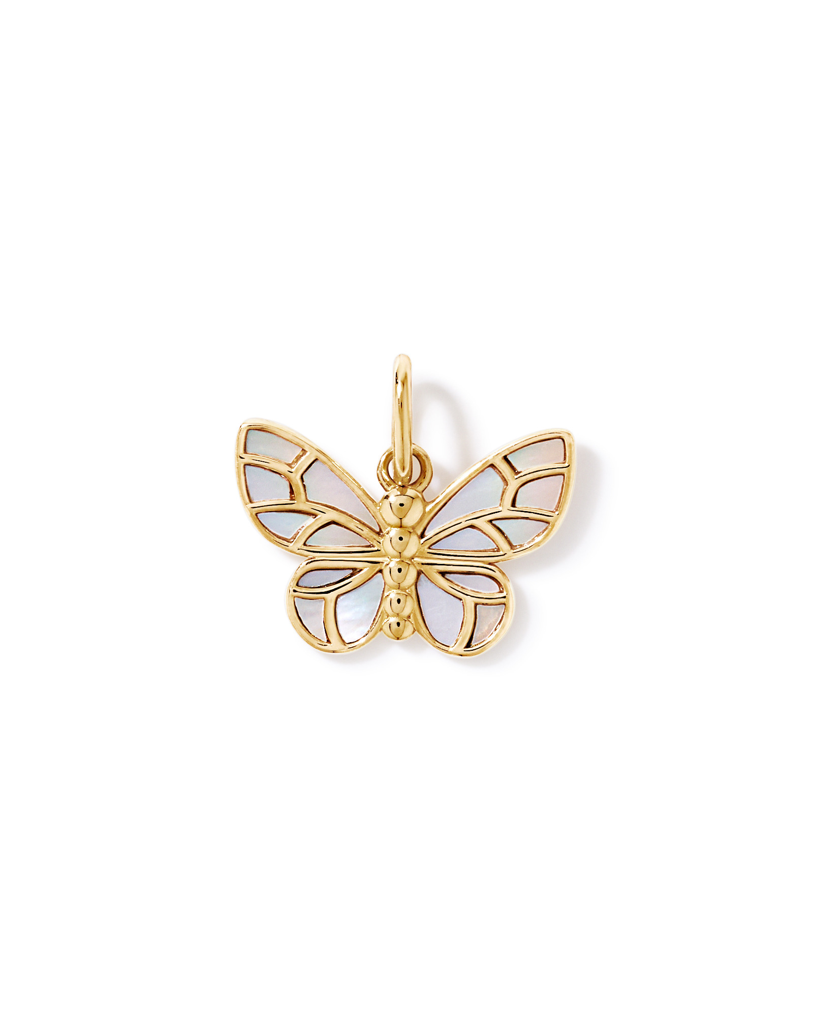 Pendentif papillon avec nacre en Vermeil en or jaune 18 carats