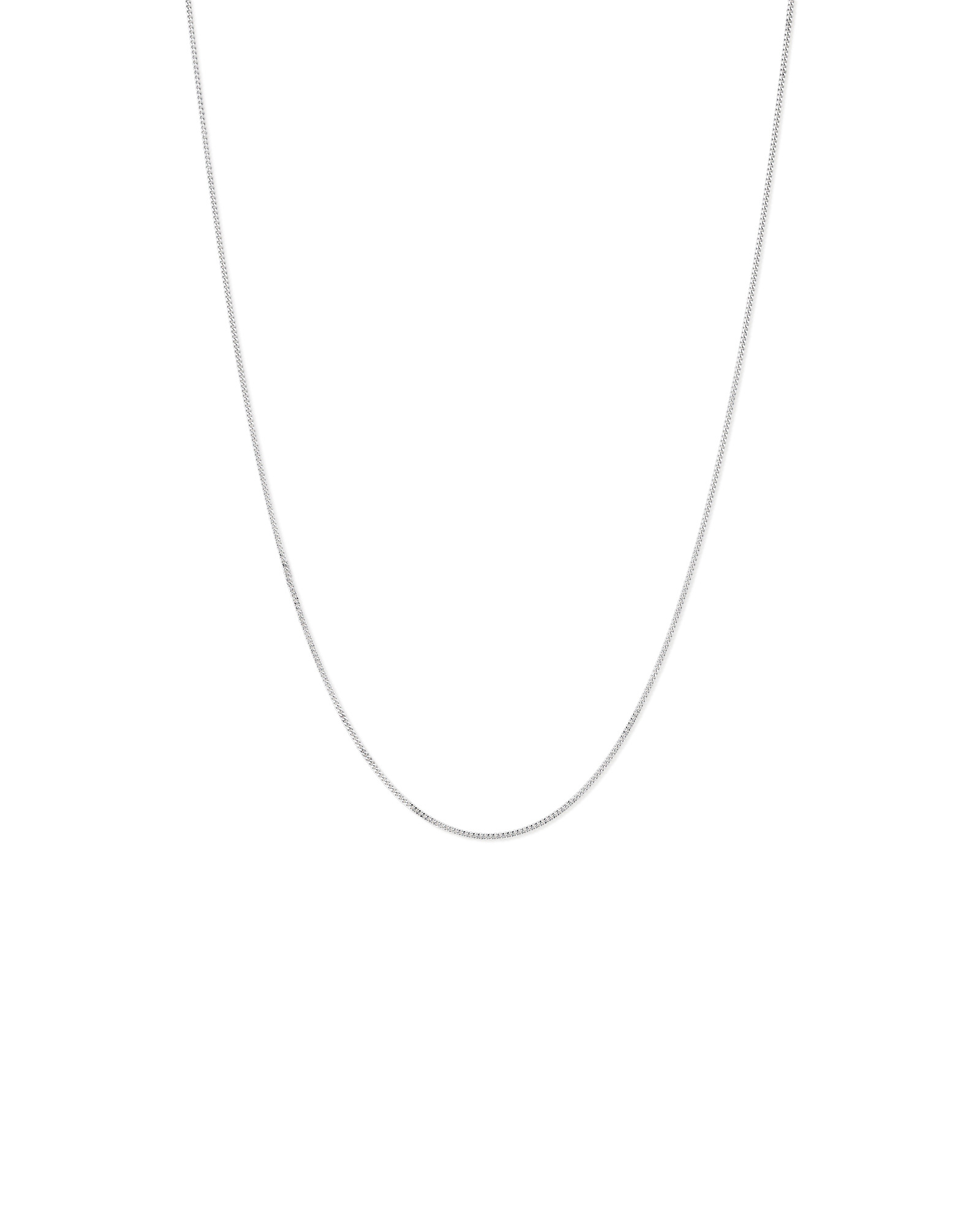 55cm (22") 1-1.5mm Width Fine Curb Chain Necklace in Sterling Silver