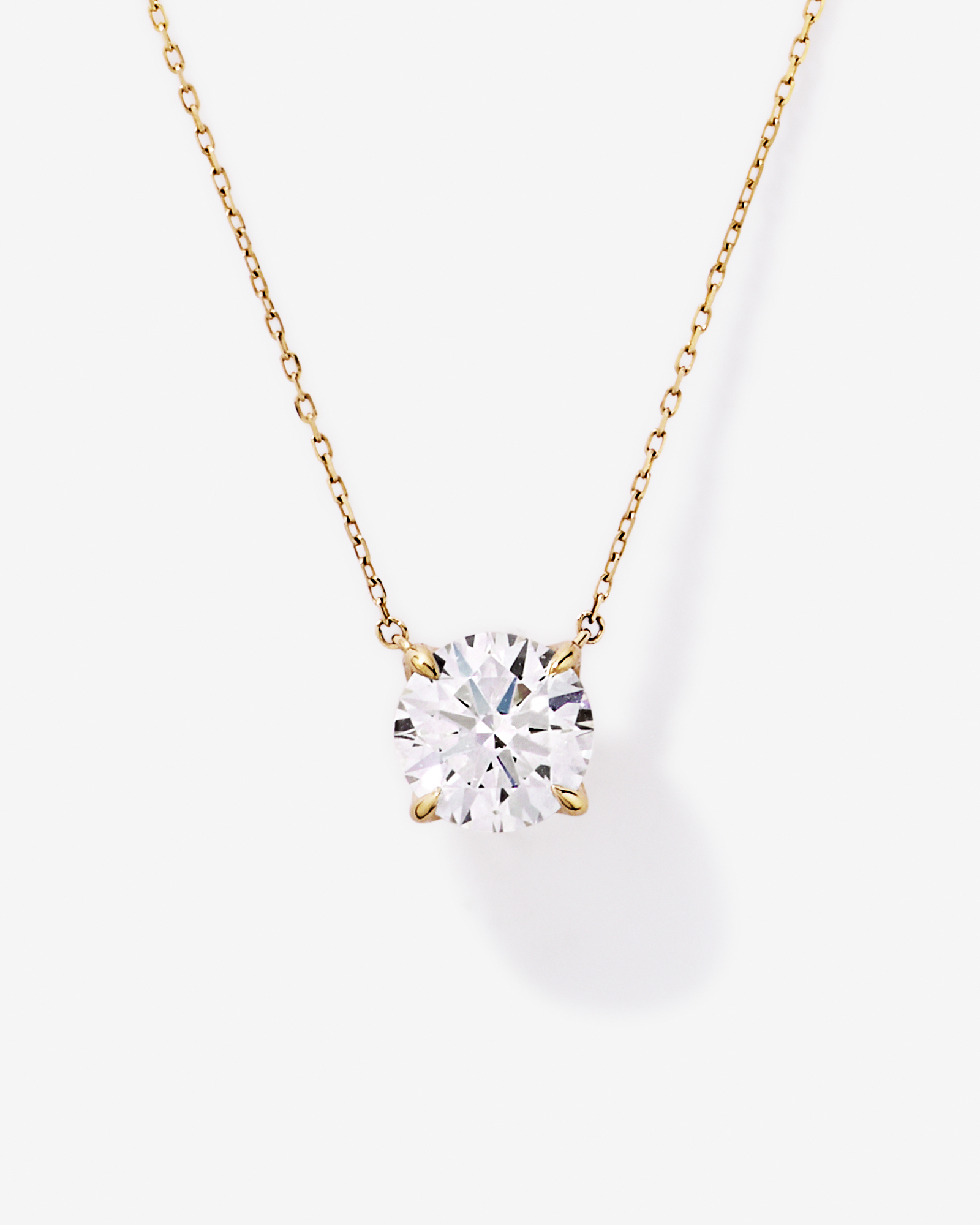 2.18 Carat TW Laboratory-Grown Round Diamond Pendant with Marquise Laboratory-Grown Diamond Feature in 10kt Yellow Gold