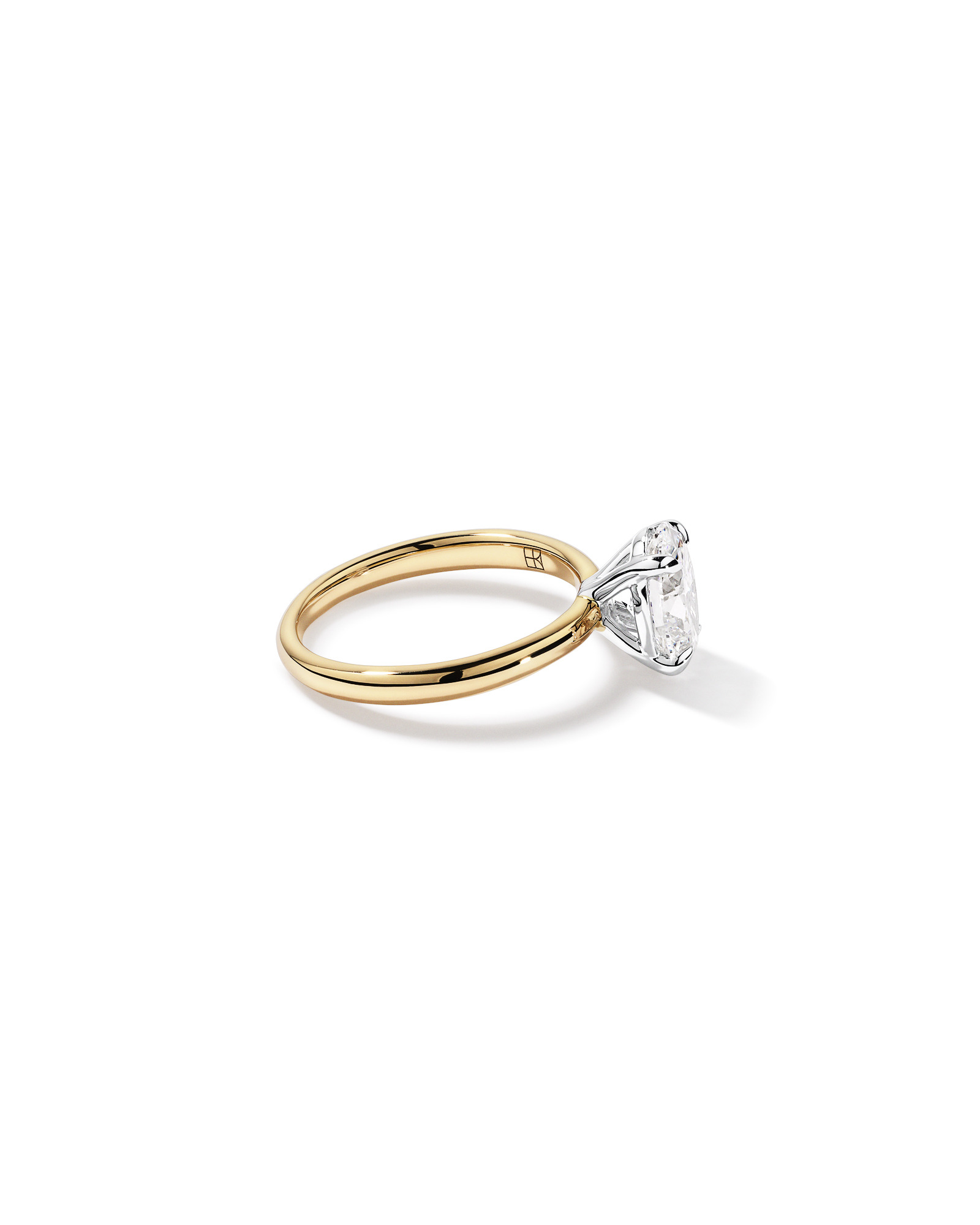 1.75 Carat TW Oval Cut Lab-Grown Diamond Solitaire Engagement Ring in 14kt Yellow and White Gold