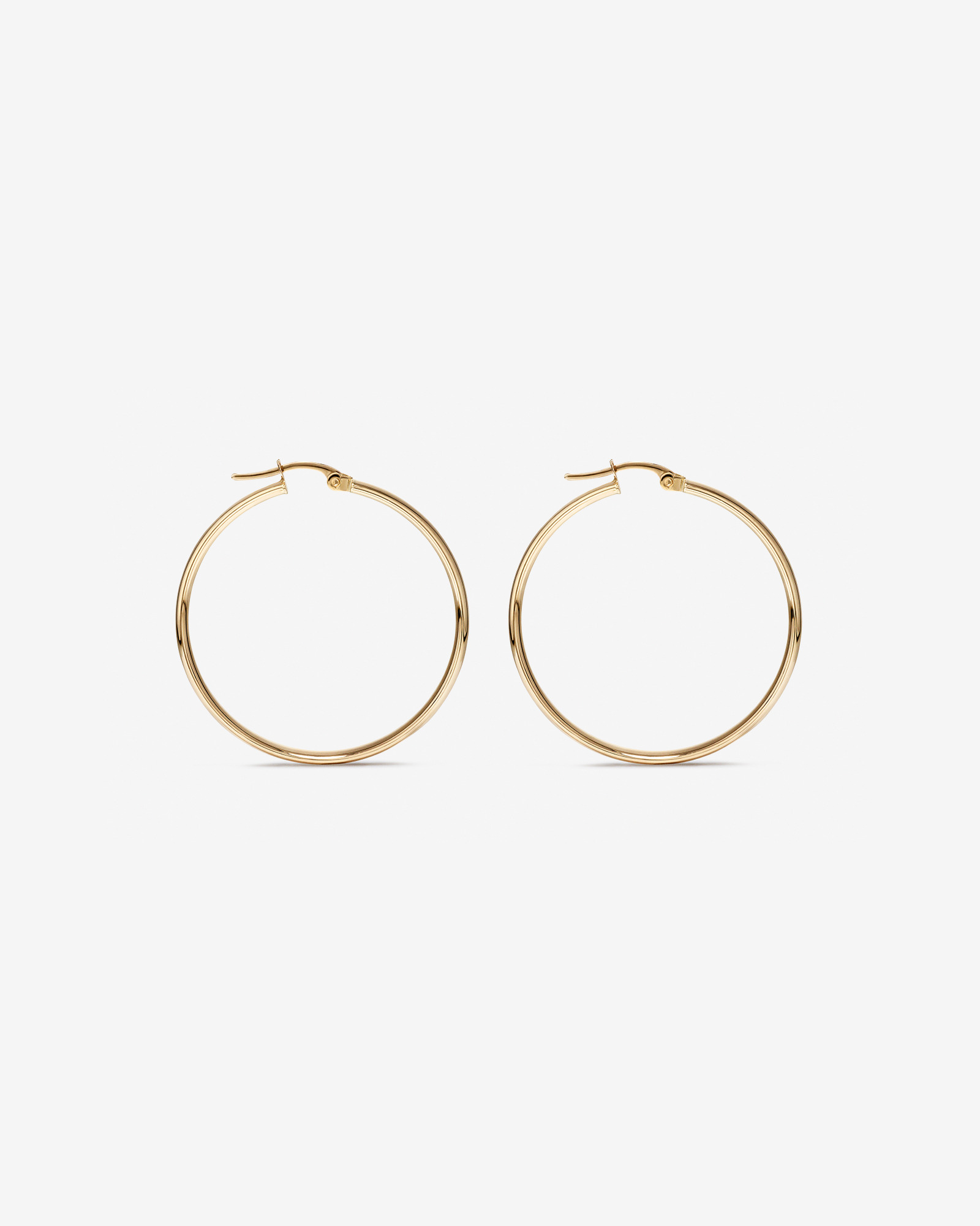 30mm Rounded Flat Hoop Earrings in 10kt Yellow Gold