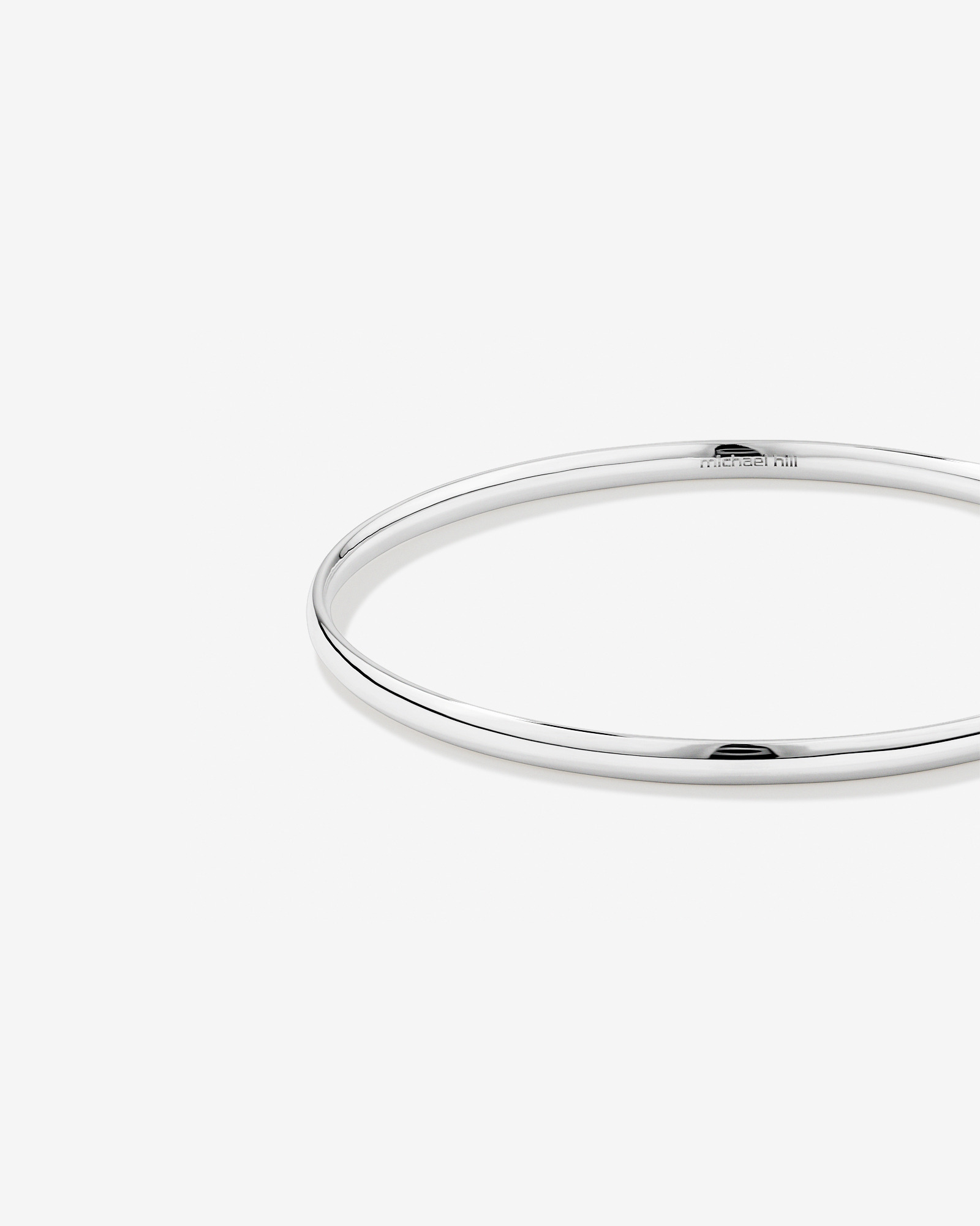 3.7mm Solid Round Bangle in Sterling Silver