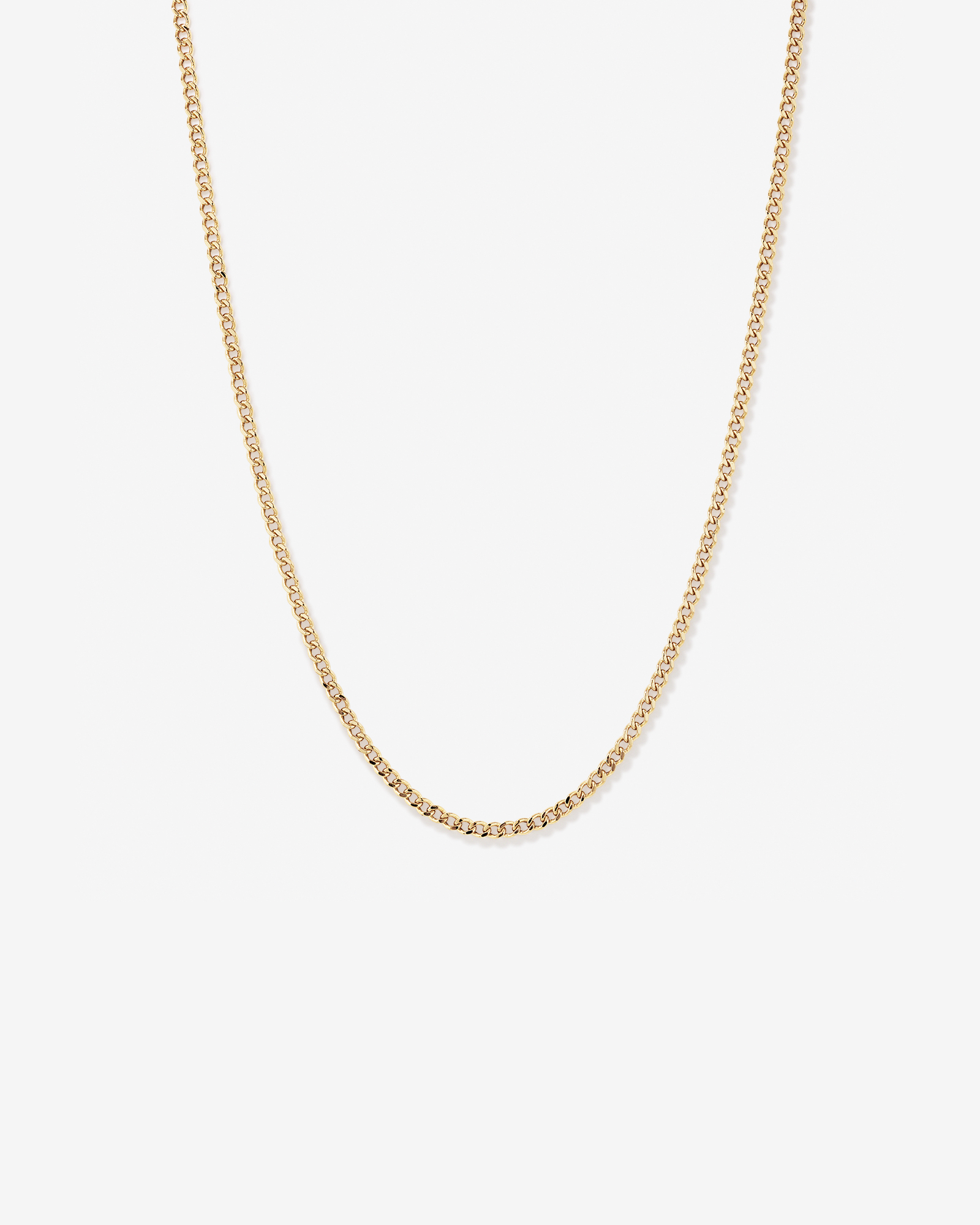 60cm (20") 3.75mm Width Semi Solid Diamond Cut Curb Chain in 10kt Yellow Gold