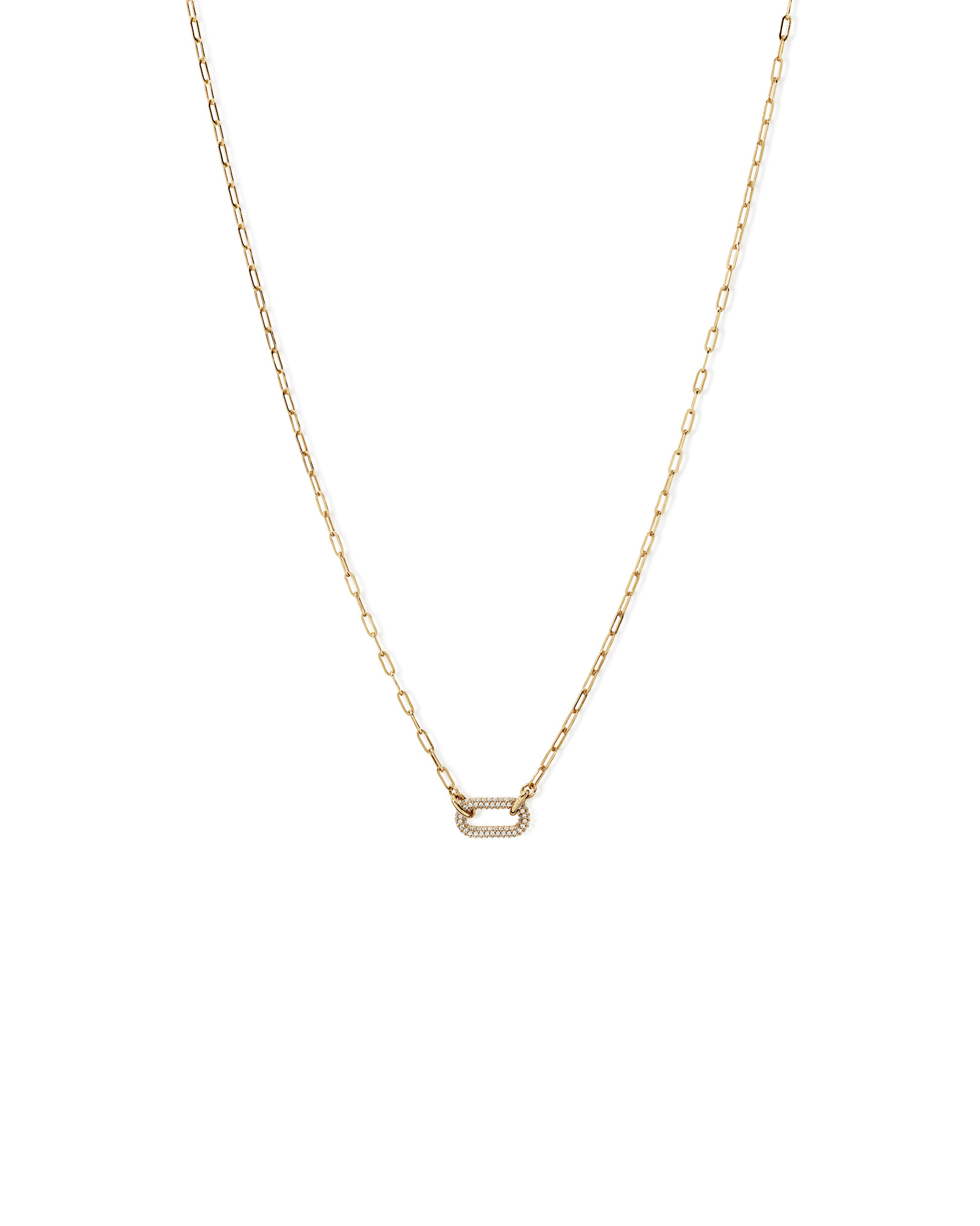 Luxe Links Necklace with Cubic Zirconia in 18kt Vermeil