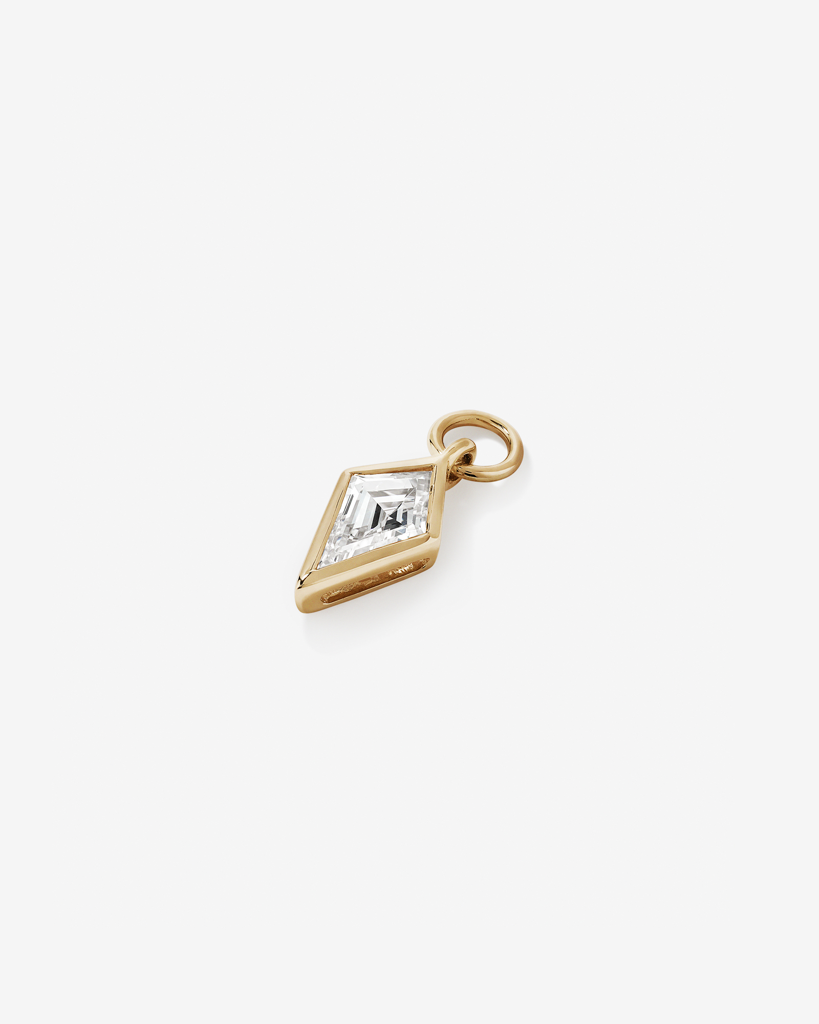 Kite Cut Earring Charm with 0.33 Carat TW of Laboratory-Grown Diamond in 10kt Yellow Gold