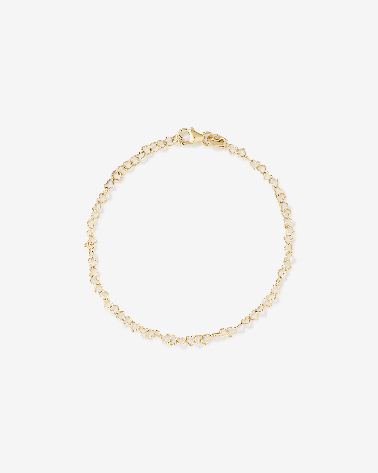 Heart Link Fancy Chain Bracelet in 10kt Yellow Gold