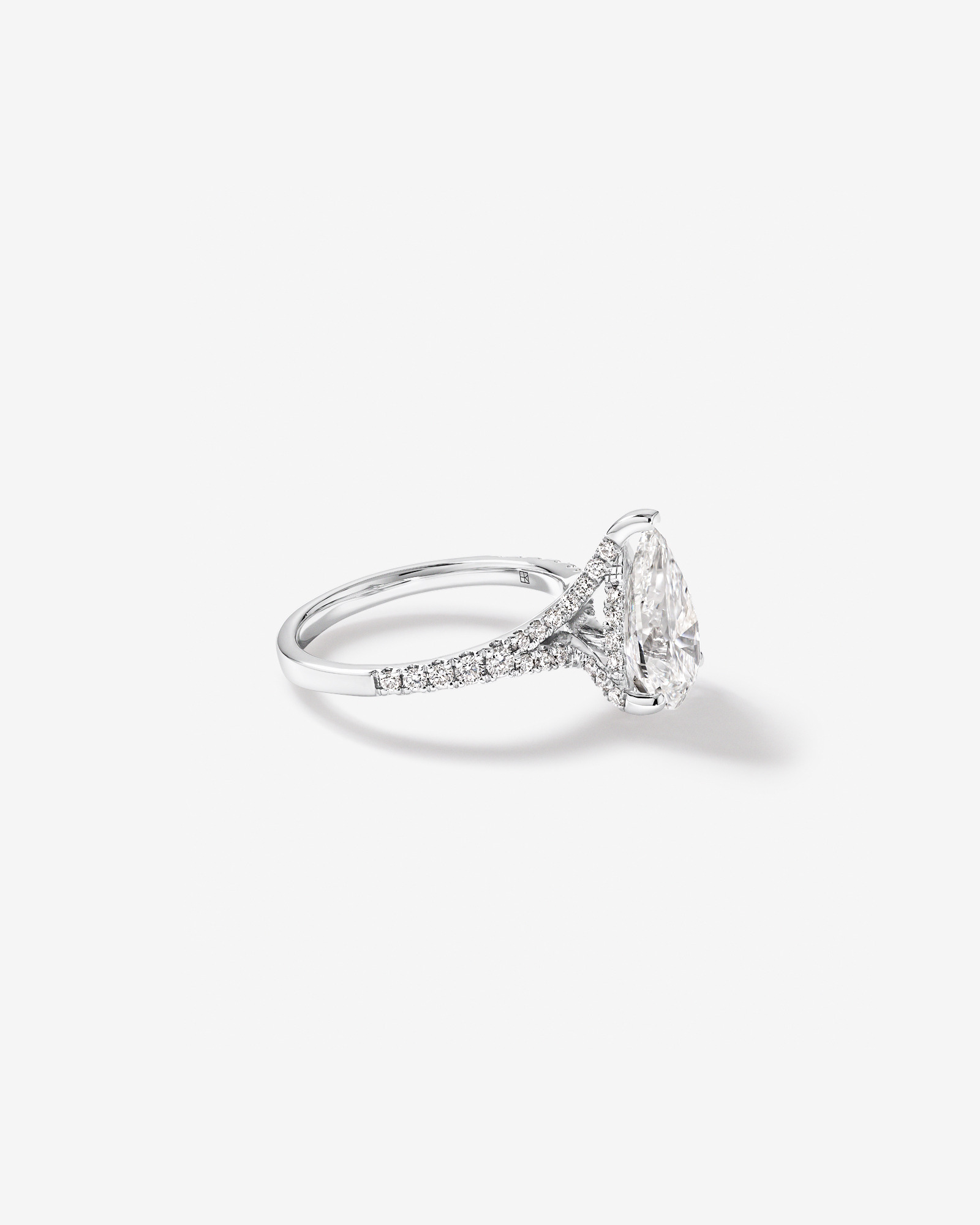 3.50 Carat TW Pear Cut Laboratory-Grown Diamond Engagement Ring 18kt White Gold