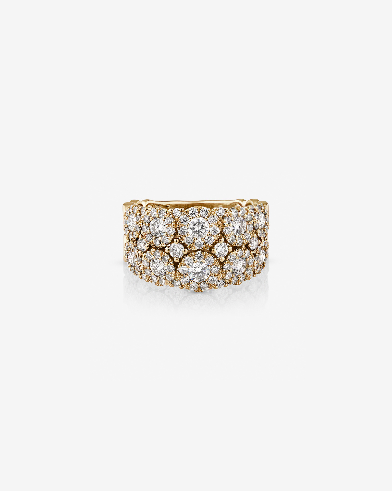2 Row Bubble Ring with 2.00 Carat TW Diamonds in 14kt Yellow Gold