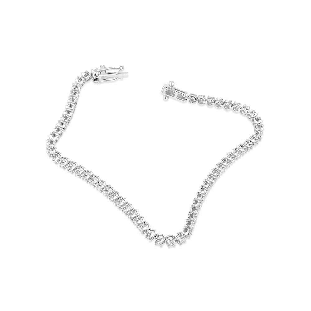 Carat TW Laboratory-Grown Diamond Tennis Bracelet set in 10kt White Gold