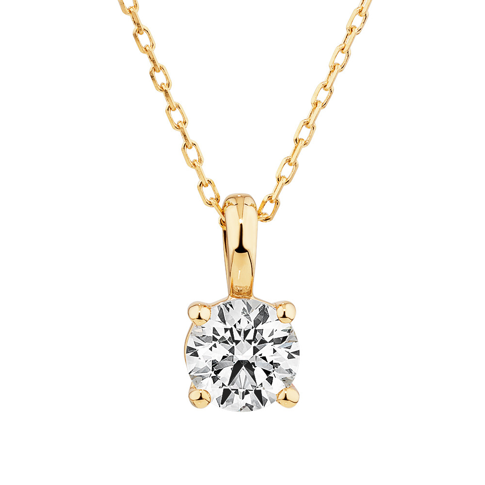 0.50 Carat TW Diamond Solitaire Pendant 18kt Yellow Gold