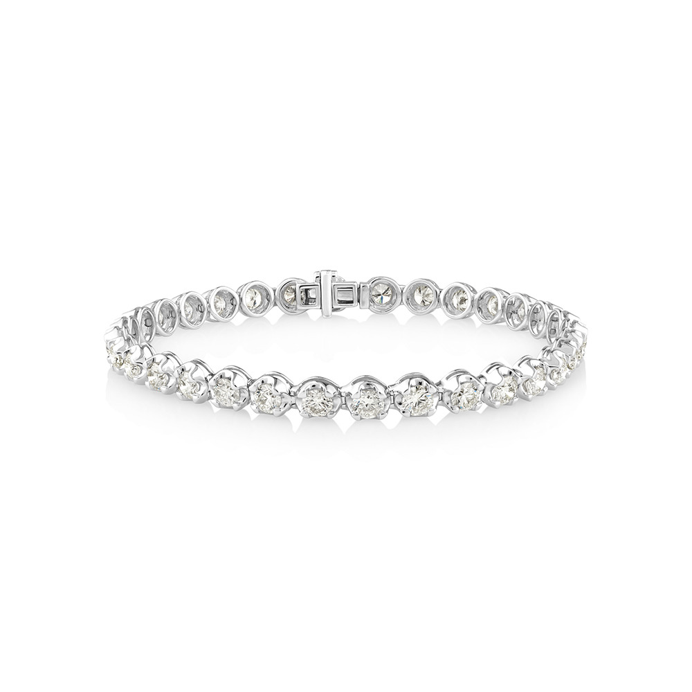 Bracelet de tennis en diamants de 6,00 carats TW en or blanc 14 ct