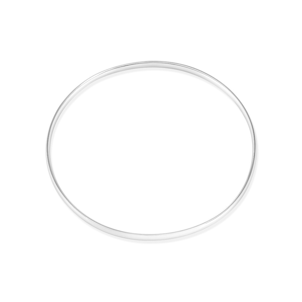 Bracelet rond massif de 3,5 mm de large en or blanc 10 carats