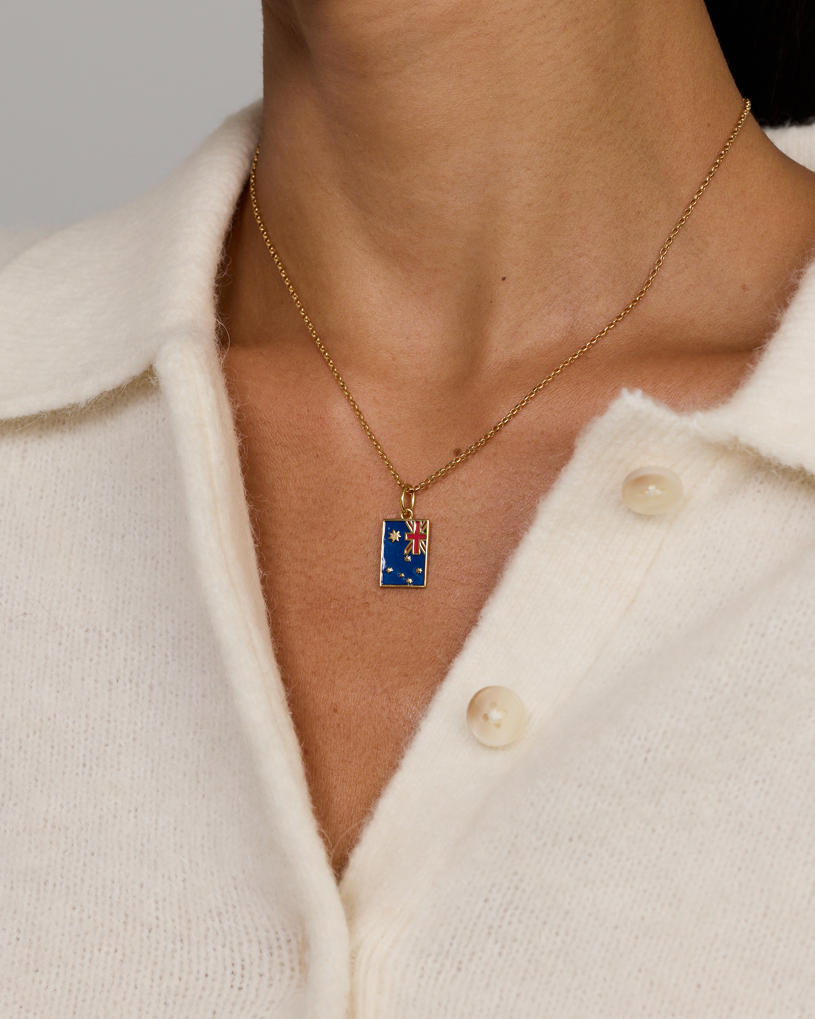 Australia Flag Pendant in 18Kt Vermeil