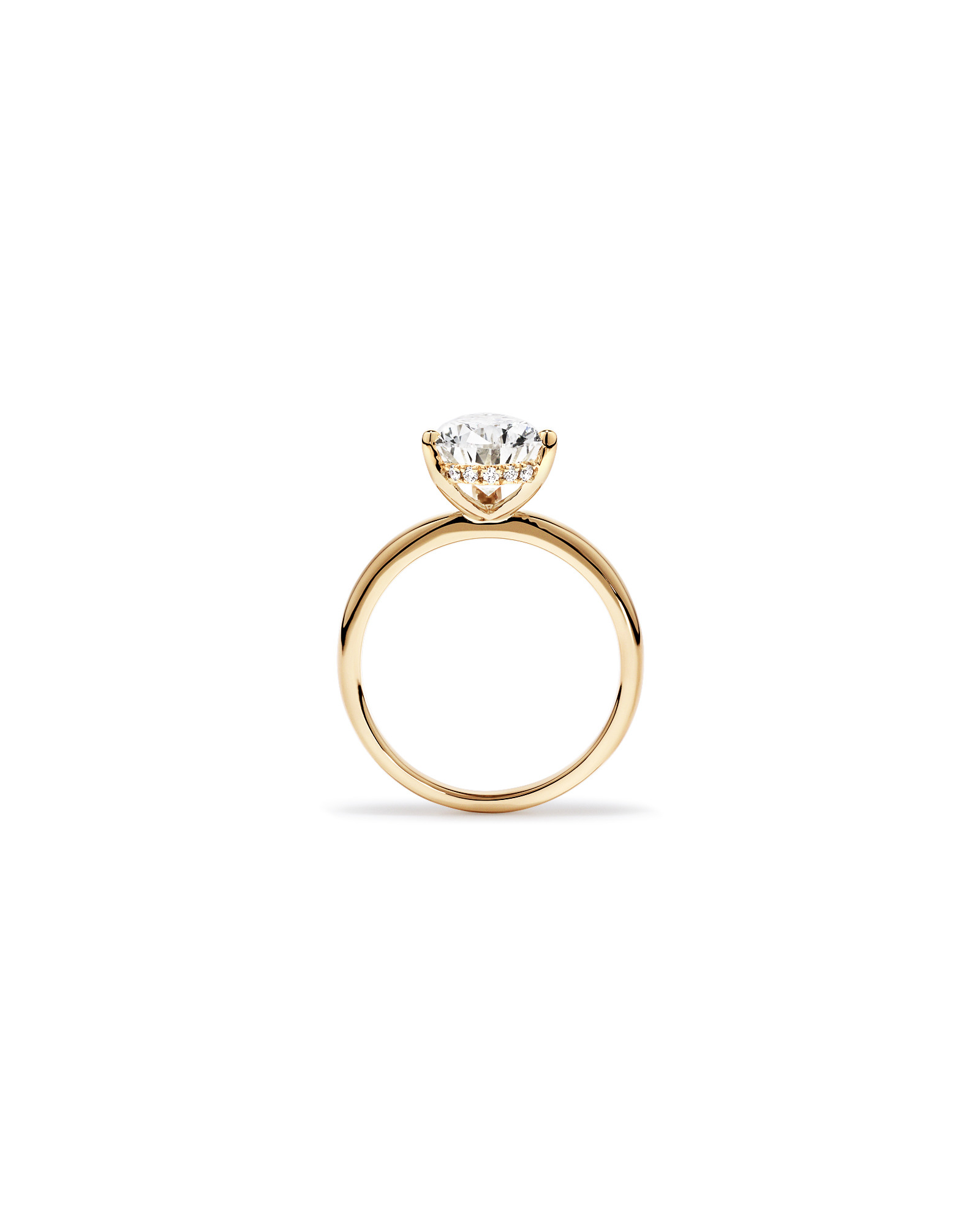 3.10 Carat TW Pear Cut Laboratory-Grown Diamond Solitaire Ring in 18kt Yellow Gold