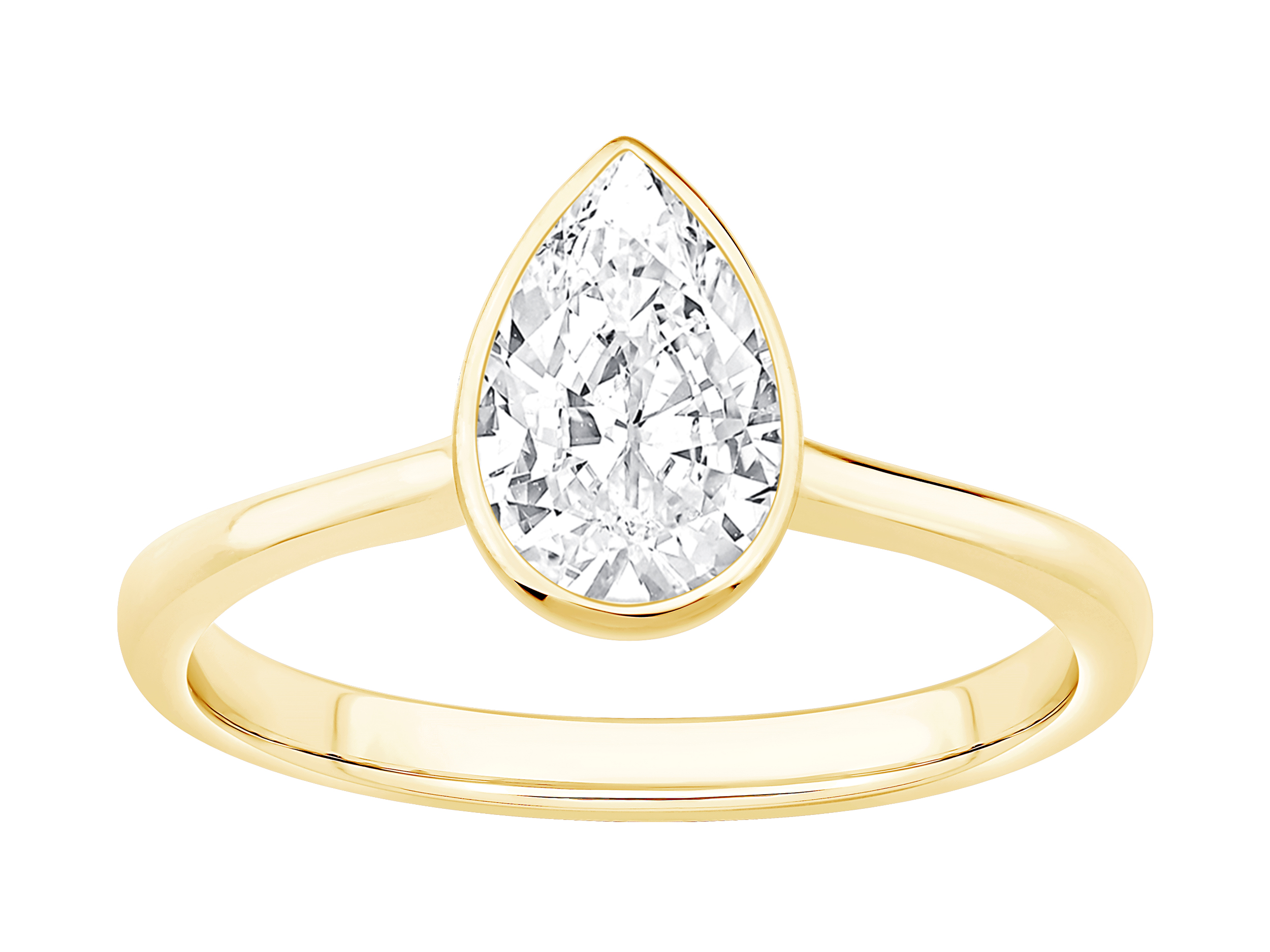 Bague de fiançailles en or jaune 14 carats