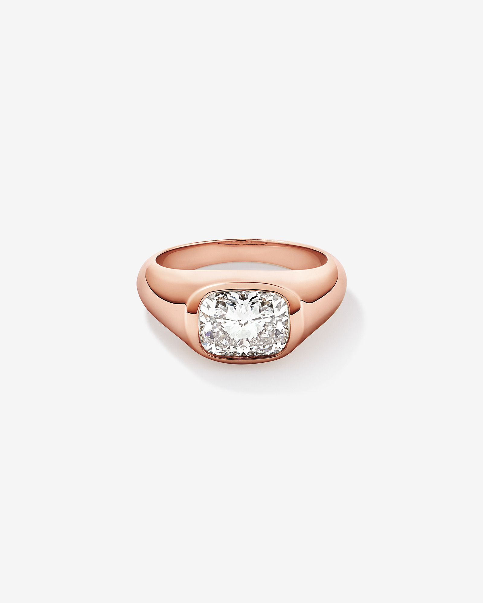 2.00TW Elongated Cushion Laboratory-Grown Diamond Ring 14kt Rose Gold