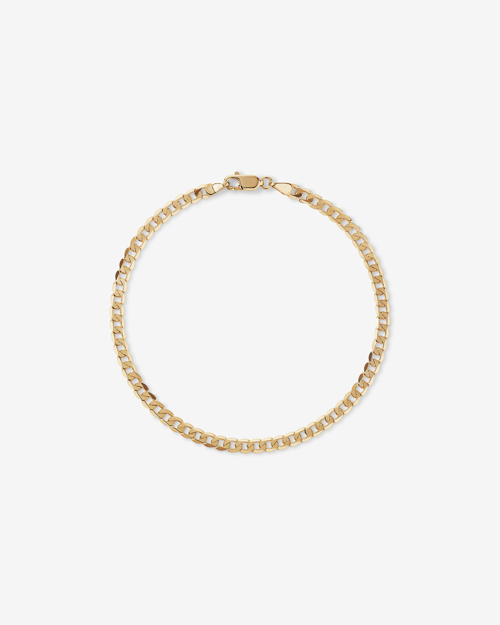 23cm (8.5") 3.75mm Flat Beveled Curb Bracelet in 10kt Yellow Gold