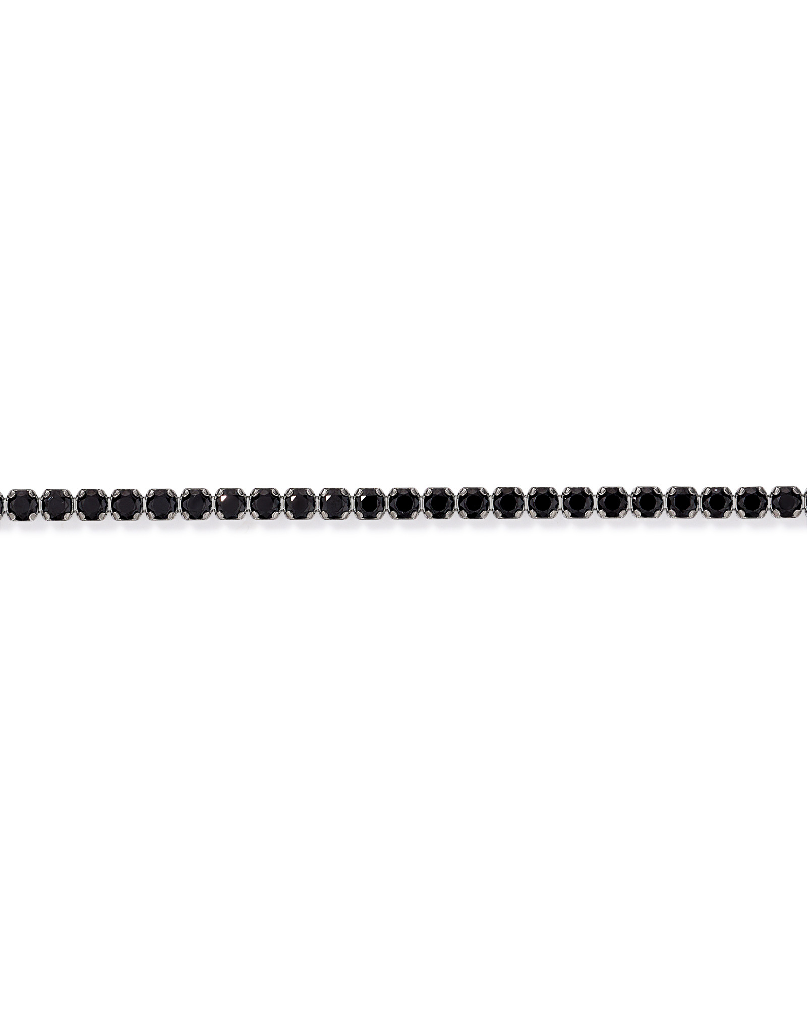 Bracelet de tennis en spinelle noir en argent sterling